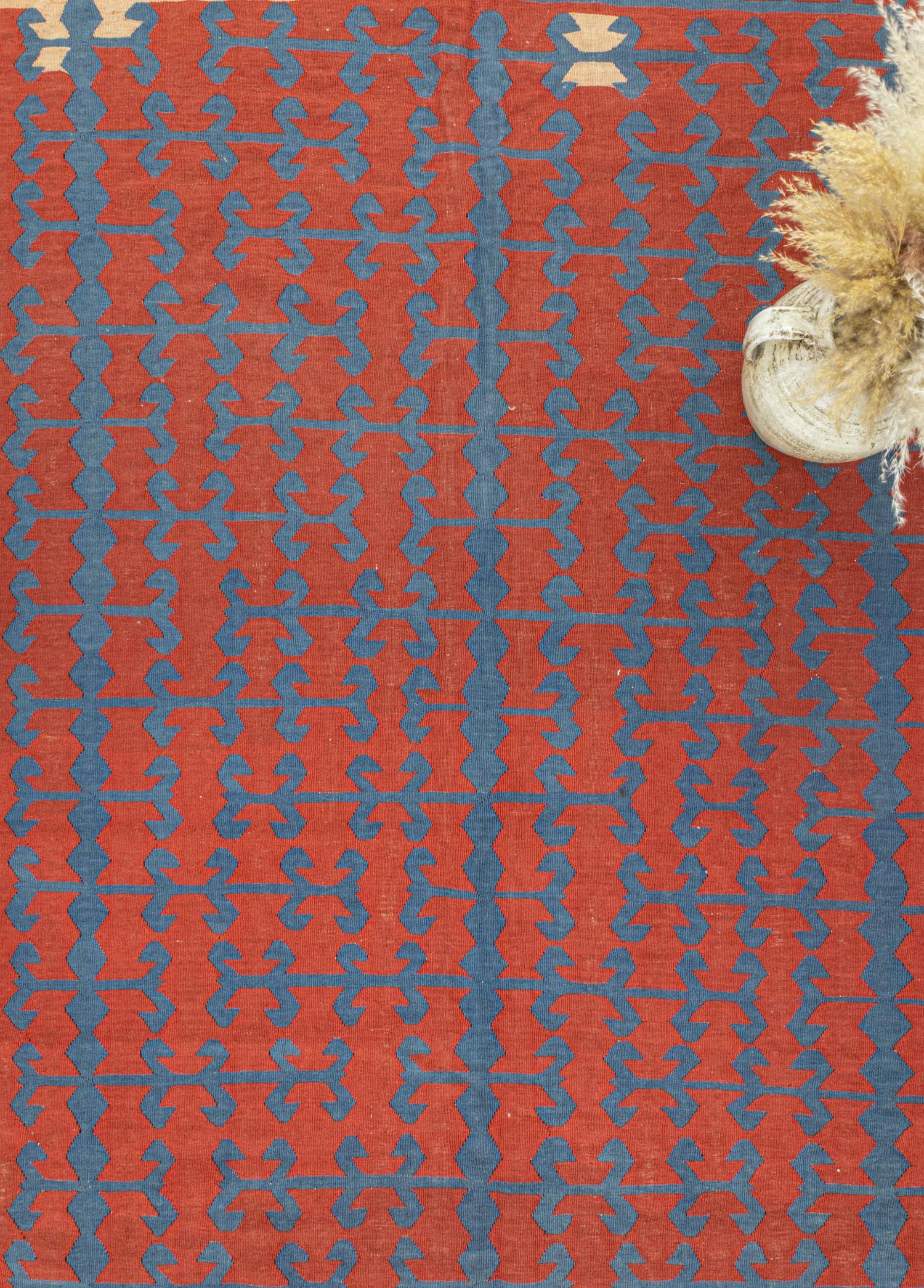 Ihlara El Dokuma Kırmızı Kilim 195x281 cm