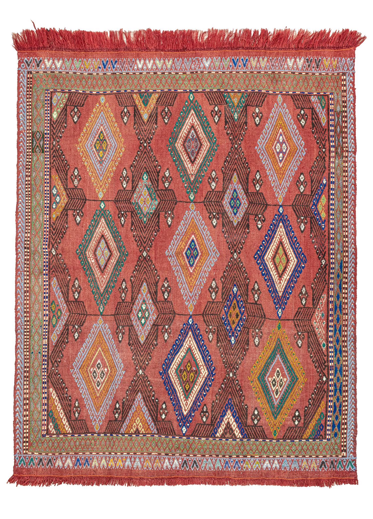 Rinat Ethnic Designed Hand-Woven Cicim Kilim 131x159 cm