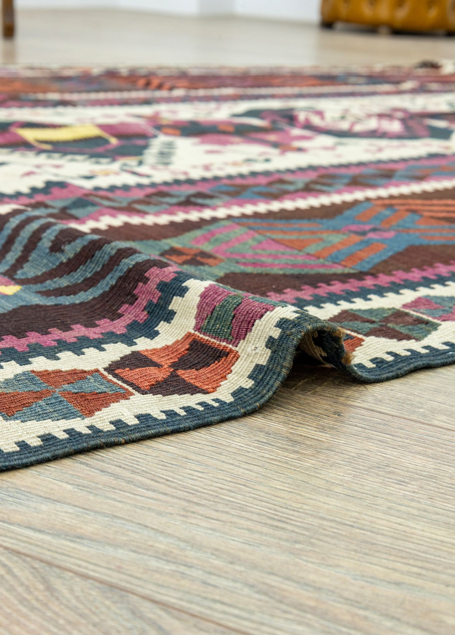 Kars, Kağızman El Dokuma Antika Kilim Yolluk 144x392 cm