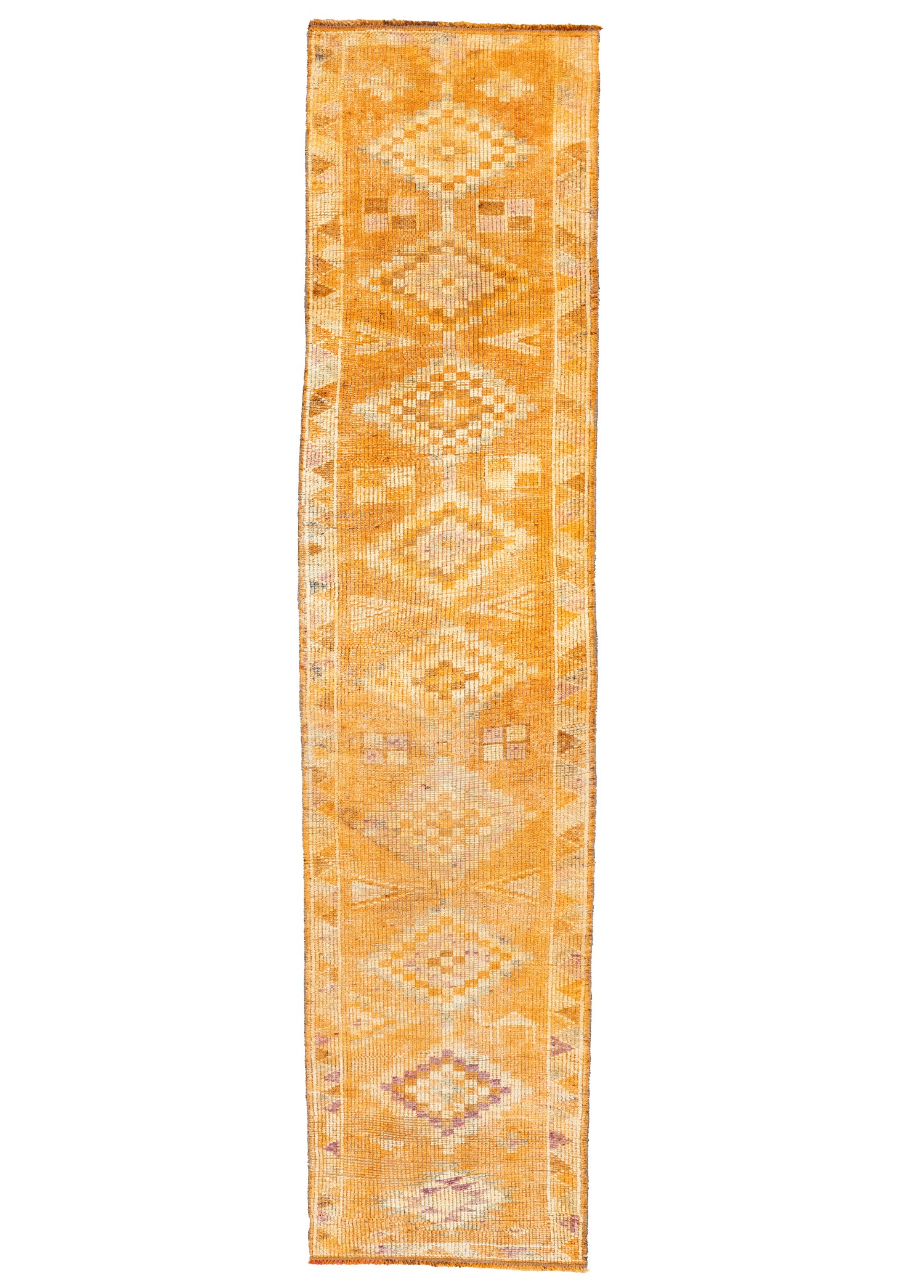 Zuhra Orange Hand-Woven Herki Runner 76x370 cm