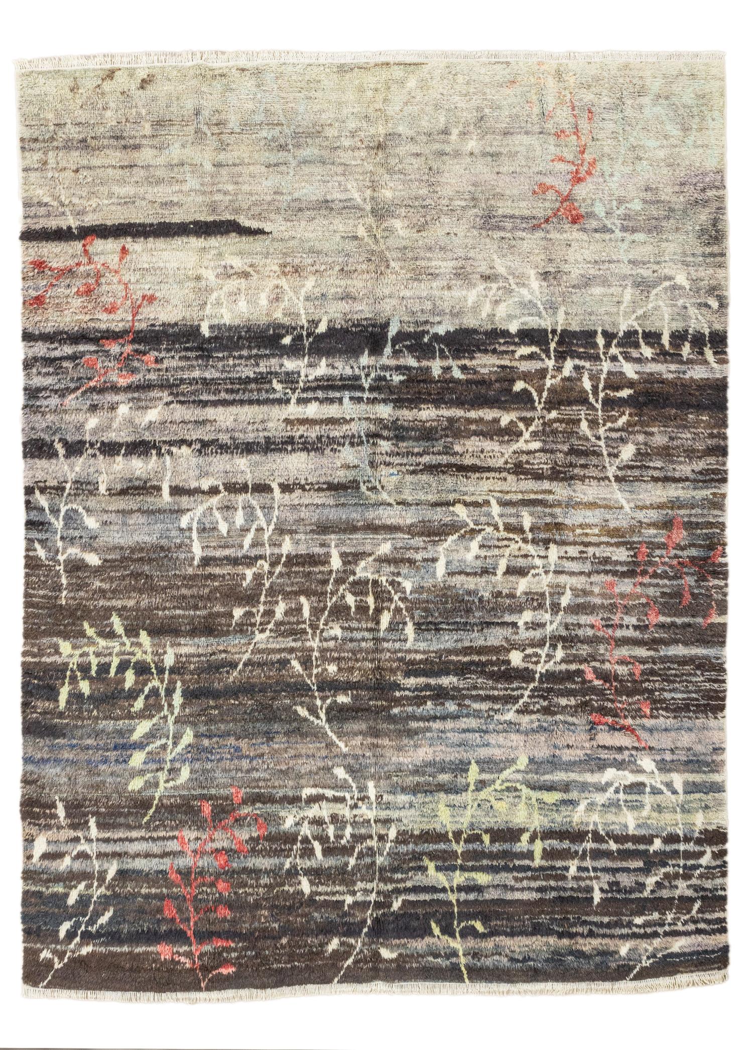 Paiva Floral Abrasive Hand-Woven Shaggy Rug 231x272 cm