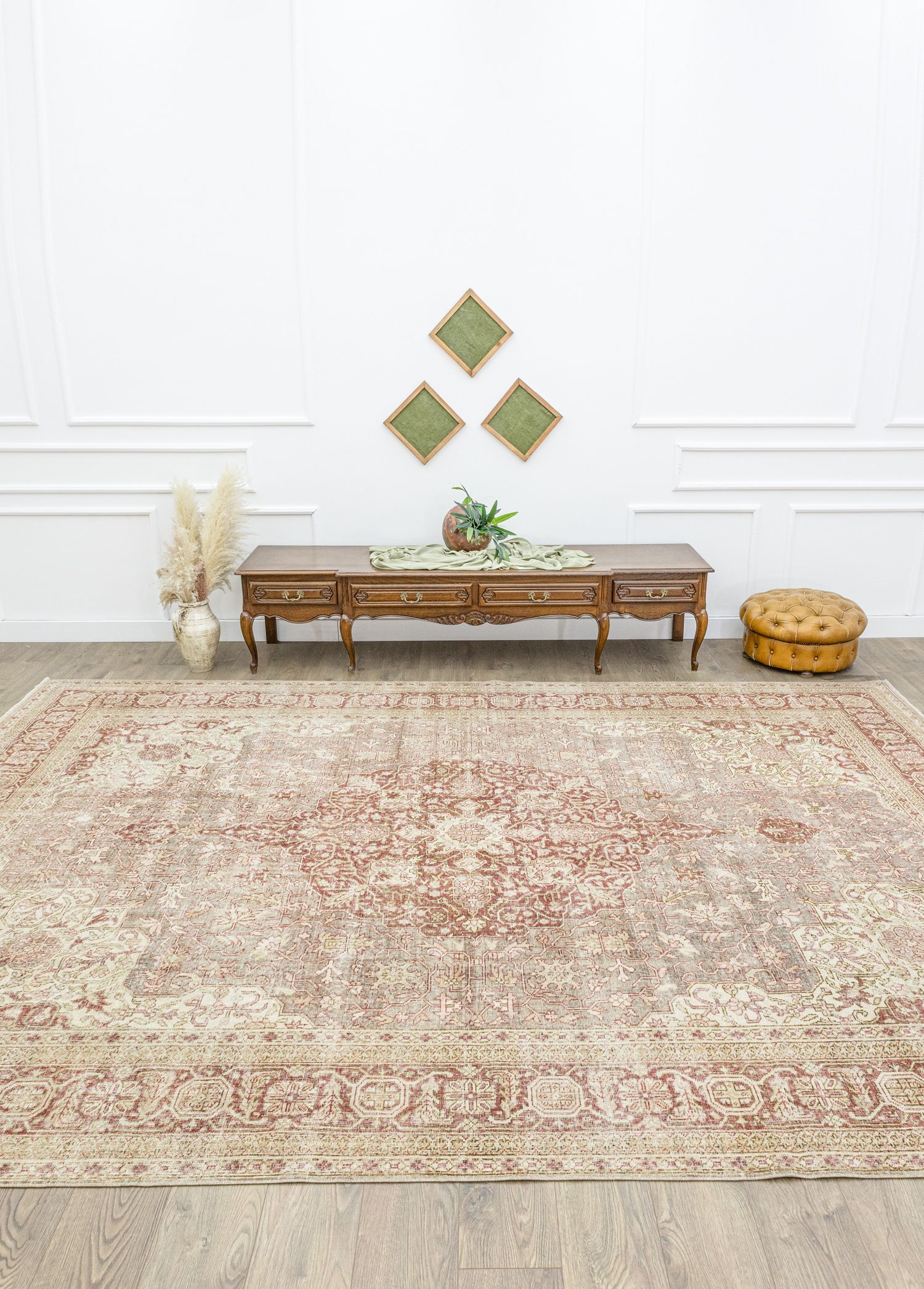 Fasa Pastel Renkli Vintage El Dokuma Halı 276x393 cm