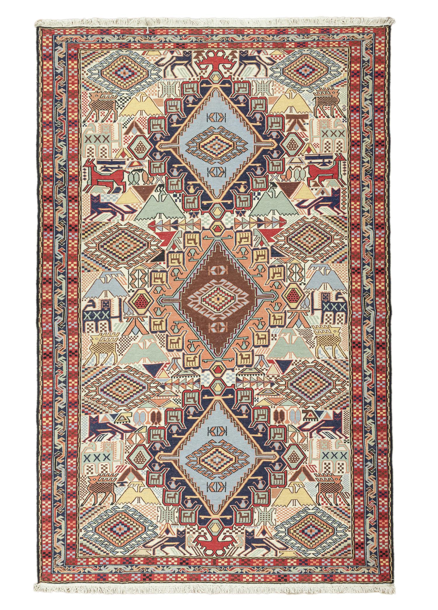 Tara Geometrik İran Sumak Kilim 130x207 cm