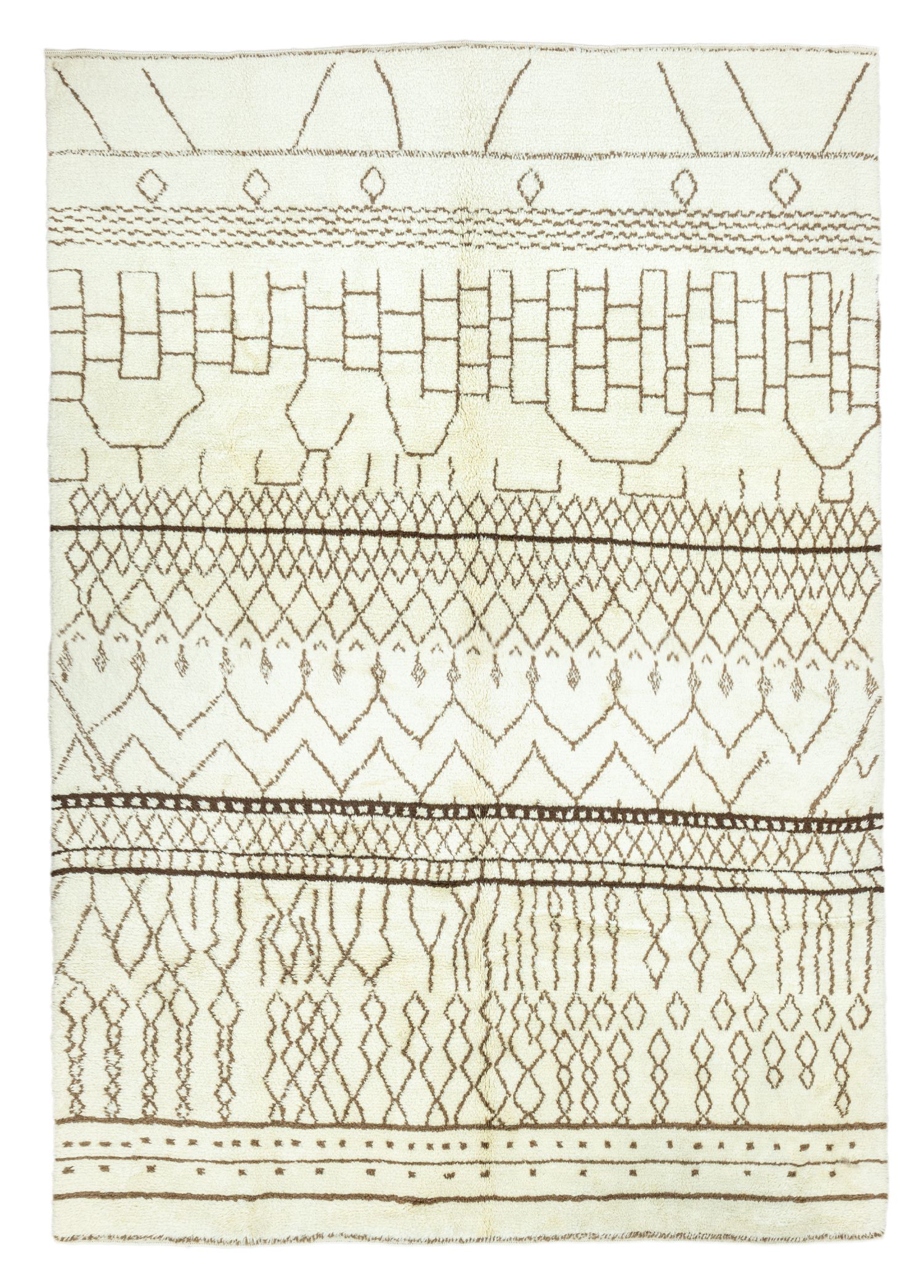 Fergana Moroccan Style Wool Shaggy Rug 306x447 cm