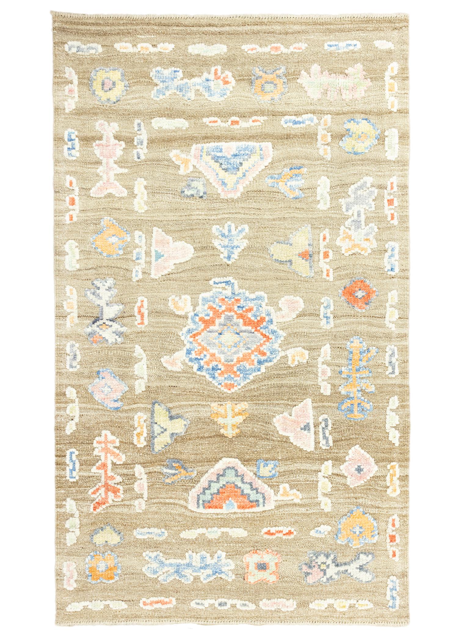 Birgos Primitive Pattern Hand-Woven Wool Rug Kilim 90x154 cm  