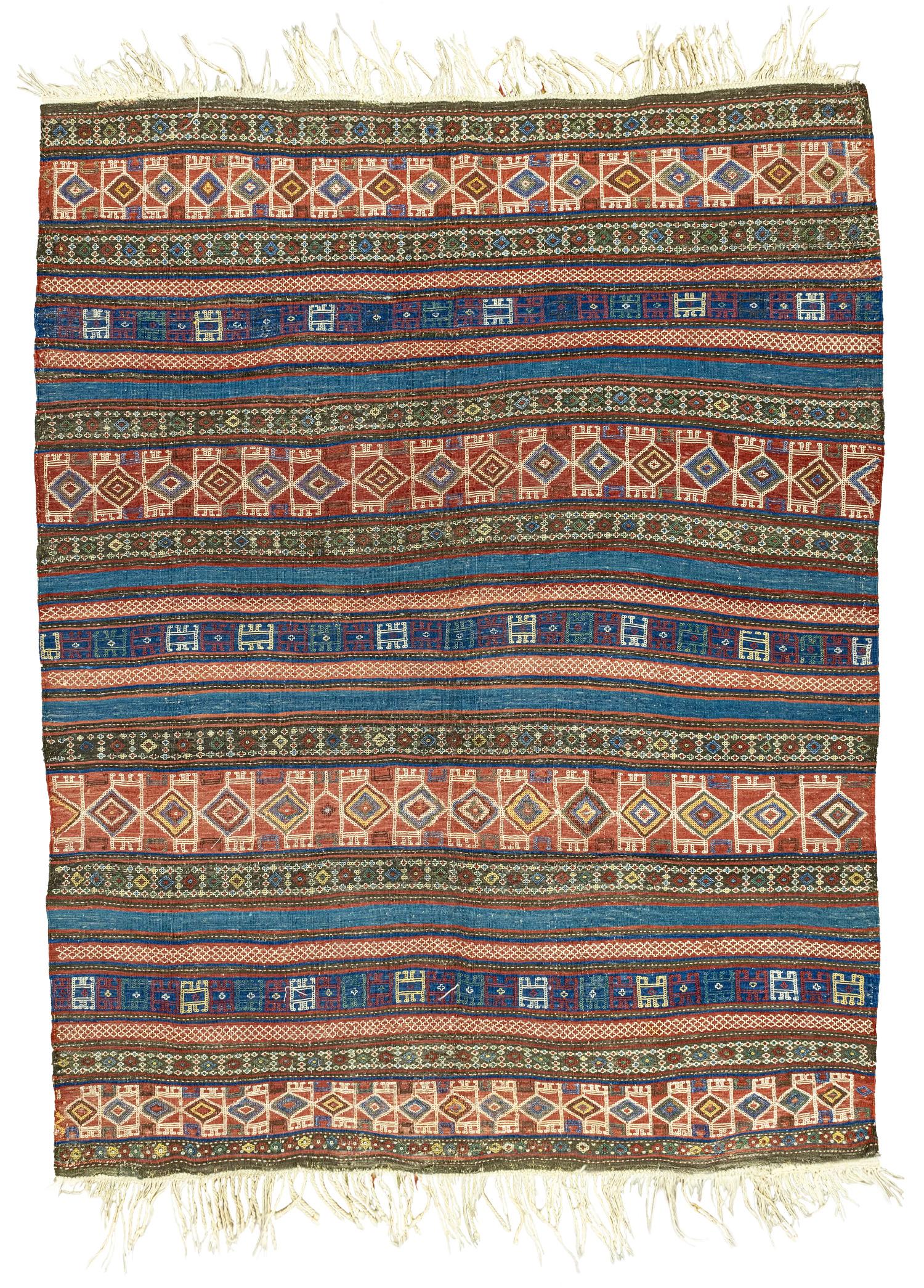 Kafkas, Verne Handwoven Colorful Antique Kilim