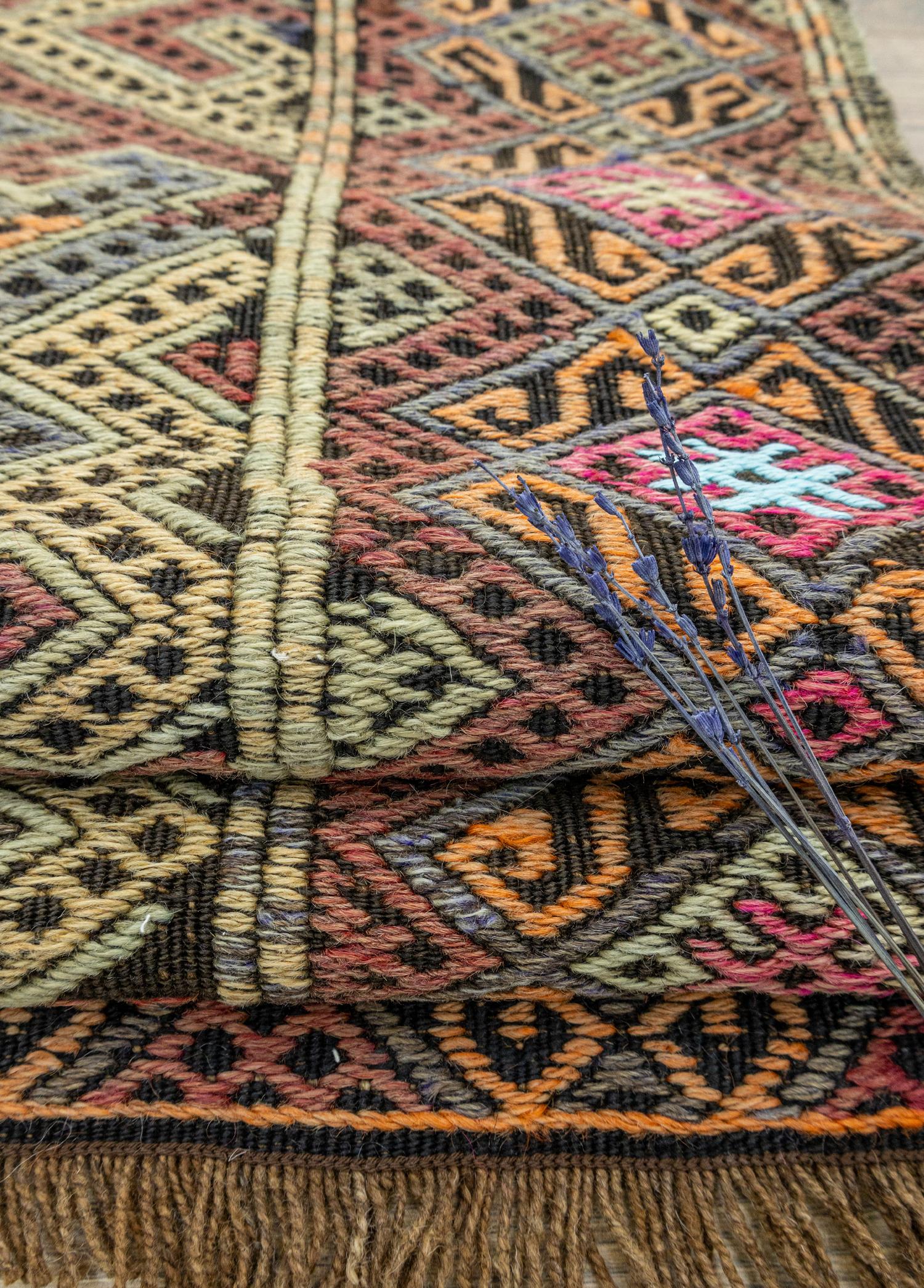 Hazra Geometrik Tasarımlı Cicim Kilim 153x433 cm