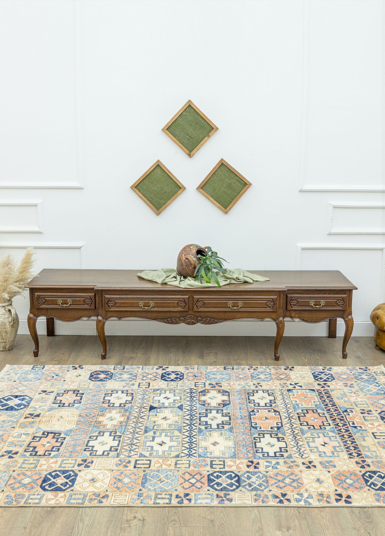 Roza Primitive Designed Handwoven Rug 163x255 cm