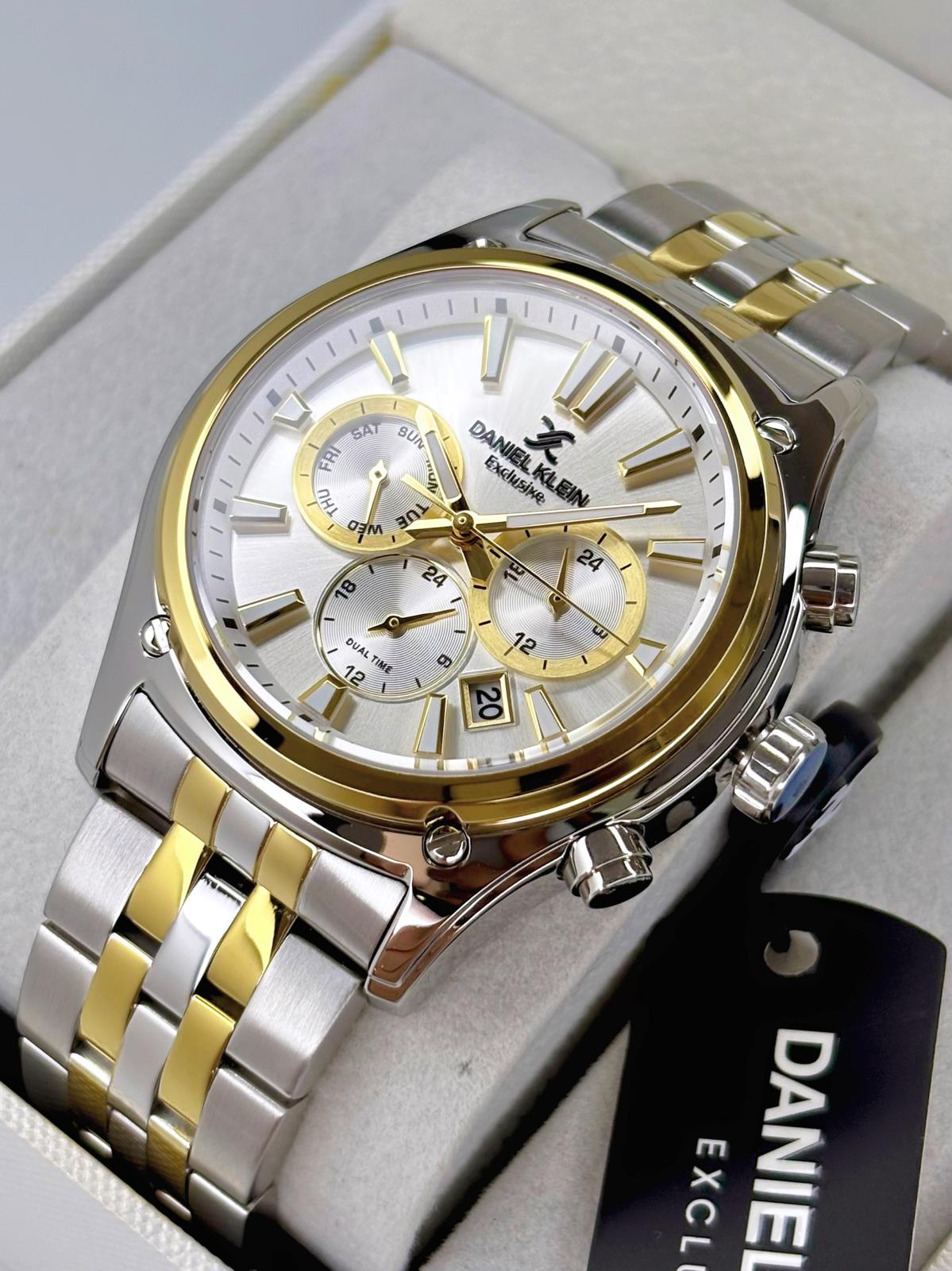 Orijinal Daniel Klein Exclusive Seri Gold & Gümüş Detaylı Erkek Kol Saati main variant image