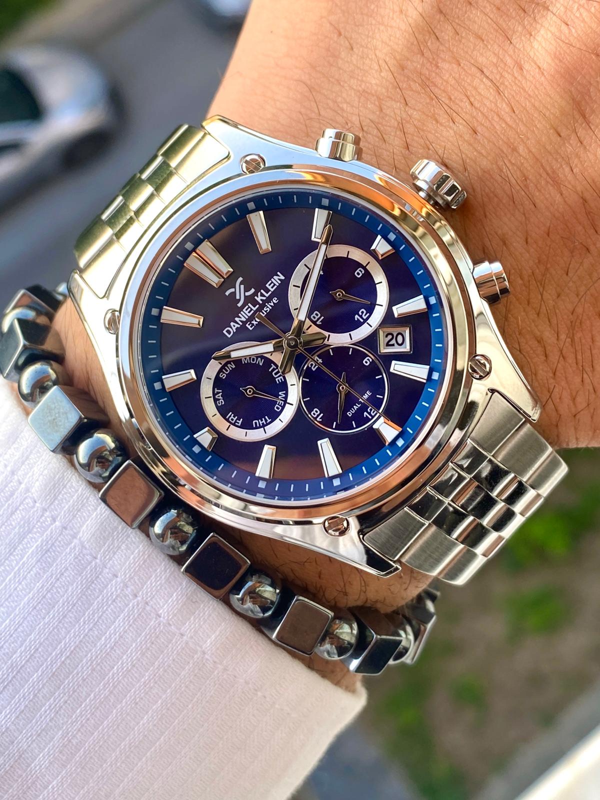 Orijinal Daniel Klein Lacivert Kadran Exclusive Seri Takvimli Erkek Kol Saati main variant image