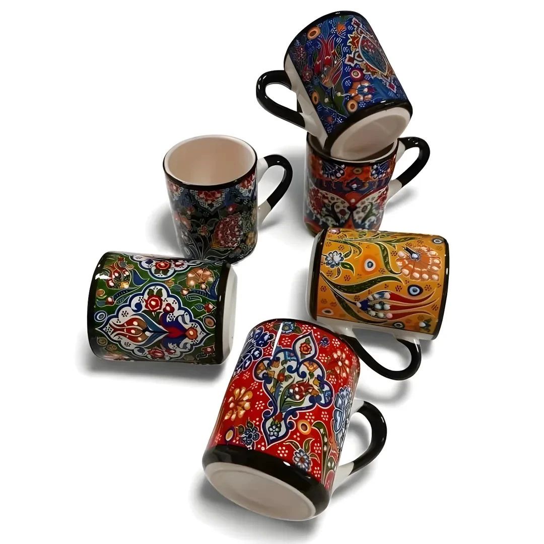 HK009 Hanymade Turkish Ceramic Coffee Cup 6 Pieces
