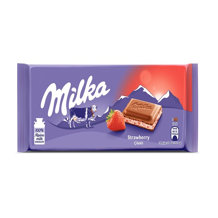 Milka Strawberry Yoghurt Tablet Chocolate 100g