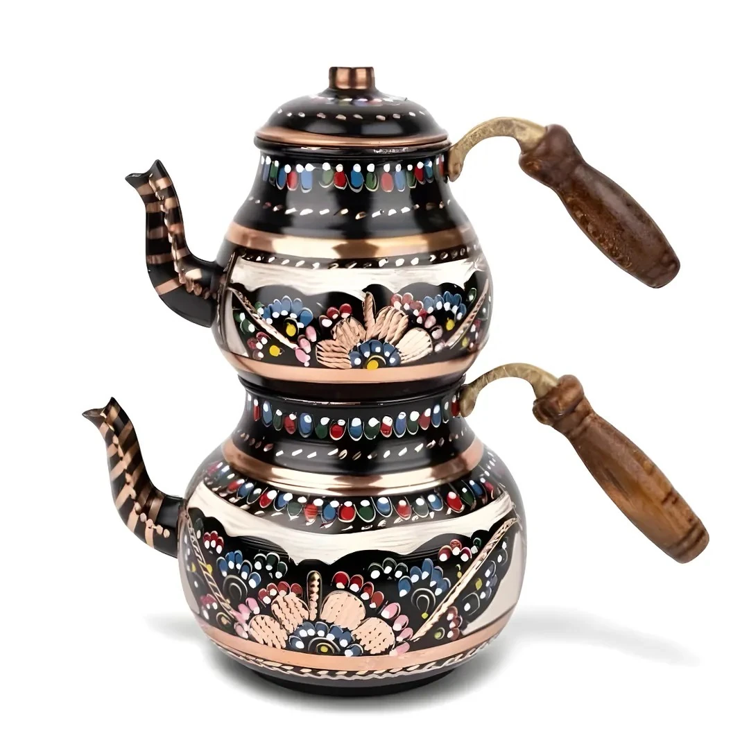Handmade Copper Turkish Teapot Set