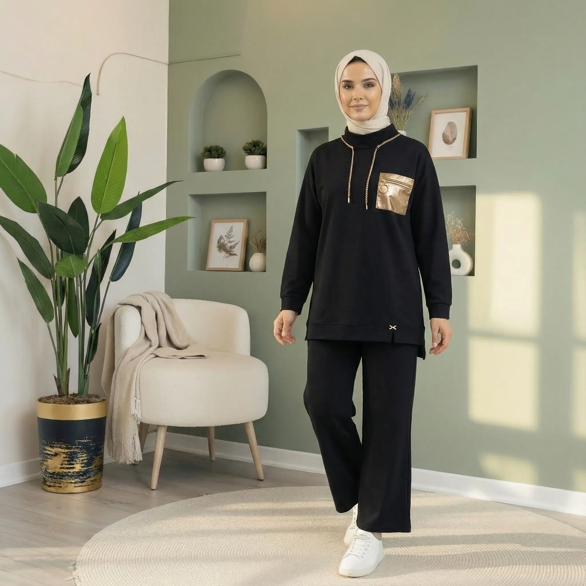 Eslem Penye Kumaş 2’li Takım - SİYAH