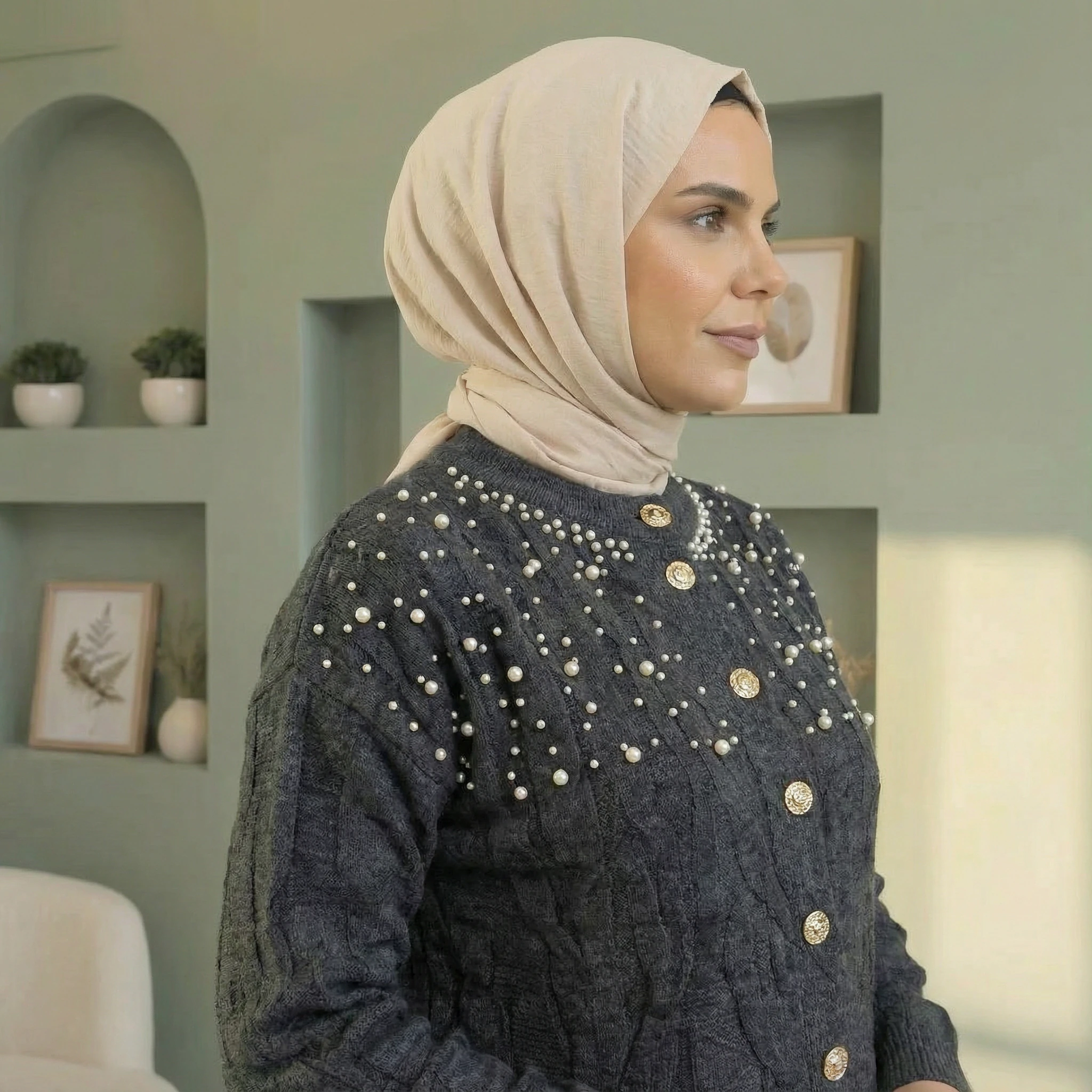 Nisa İnci Hırka – Yumoş Kumaş (Standart Beden)  