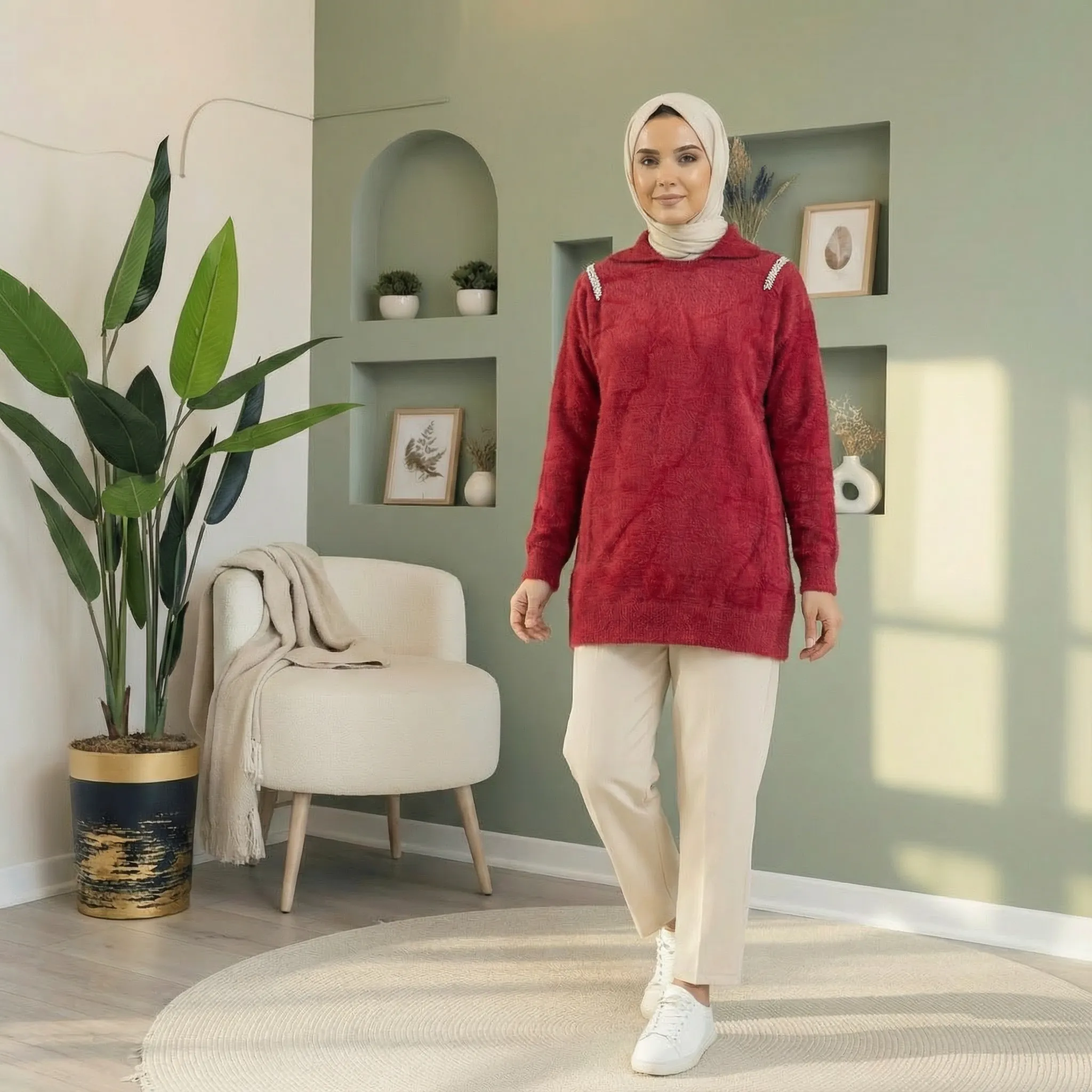 SoftLina Yumoş Kazak - BORDO