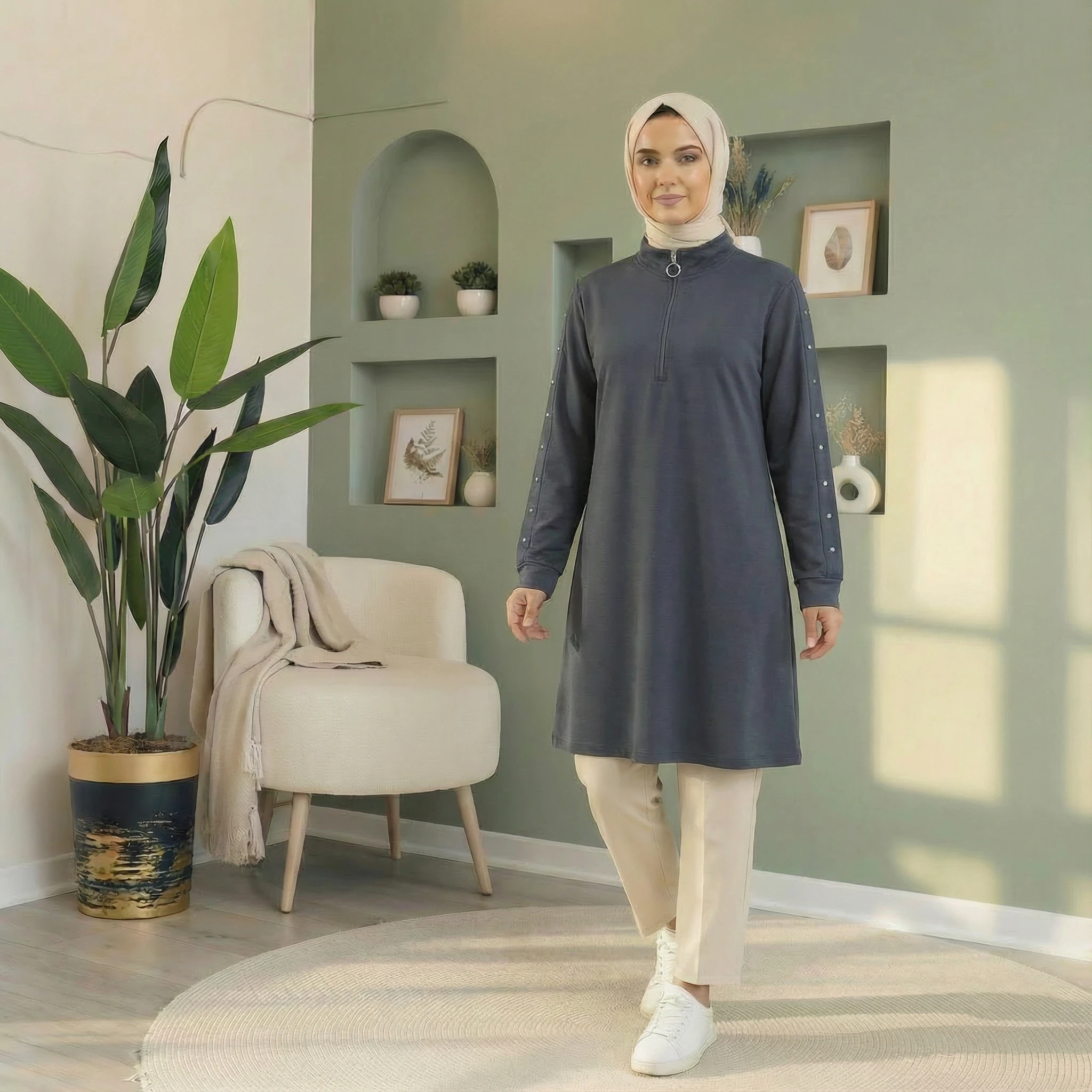 Oysho Kolları Taş Detaylı Tunik