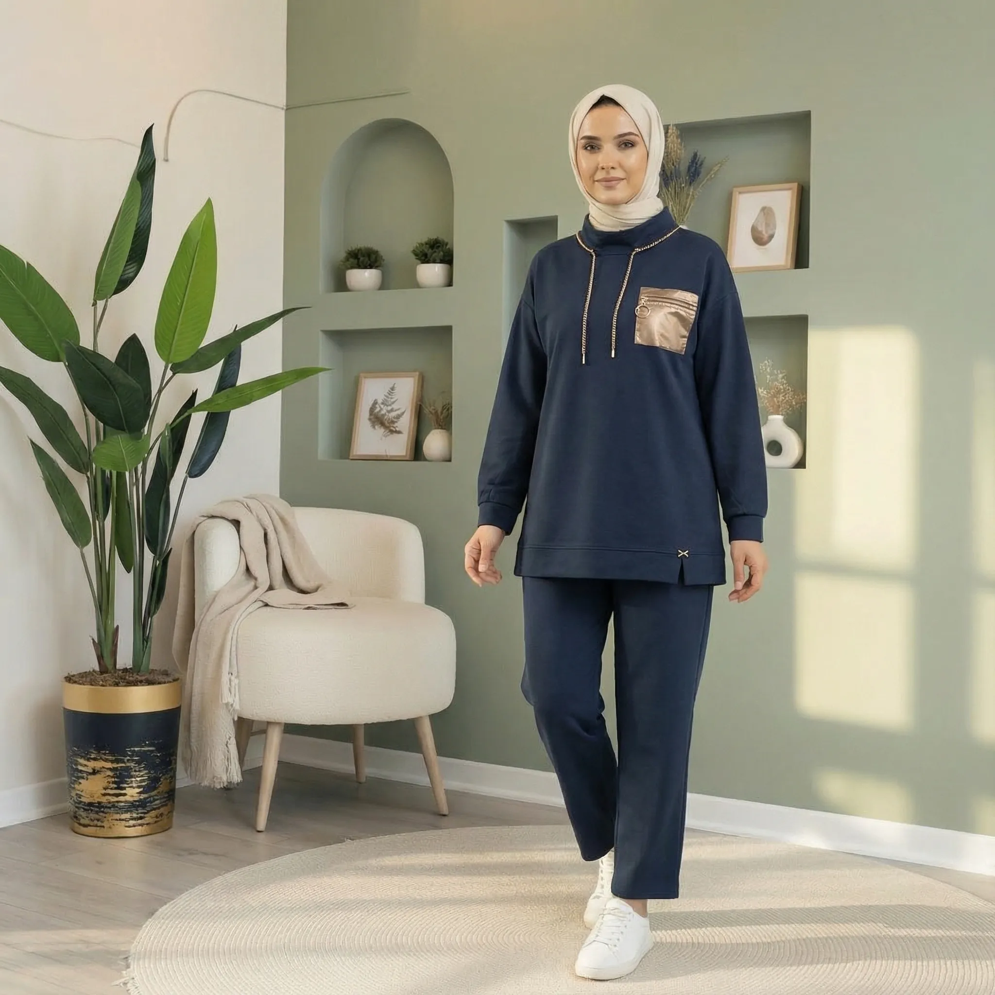 Eslem Penye Kumaş 2’li Takım - LACİVERT