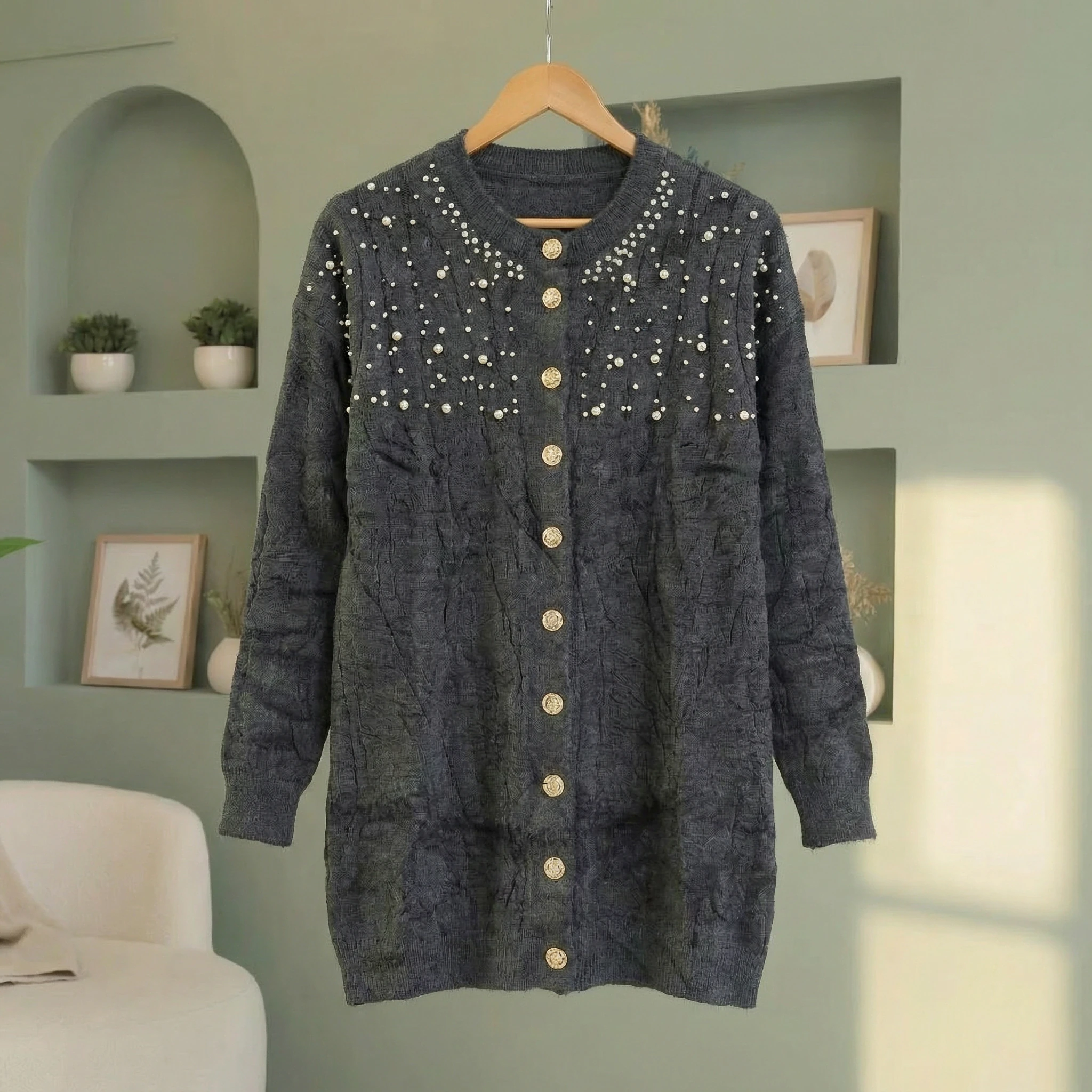 Nisa İnci Hırka – Yumoş Kumaş (Standart Beden)  