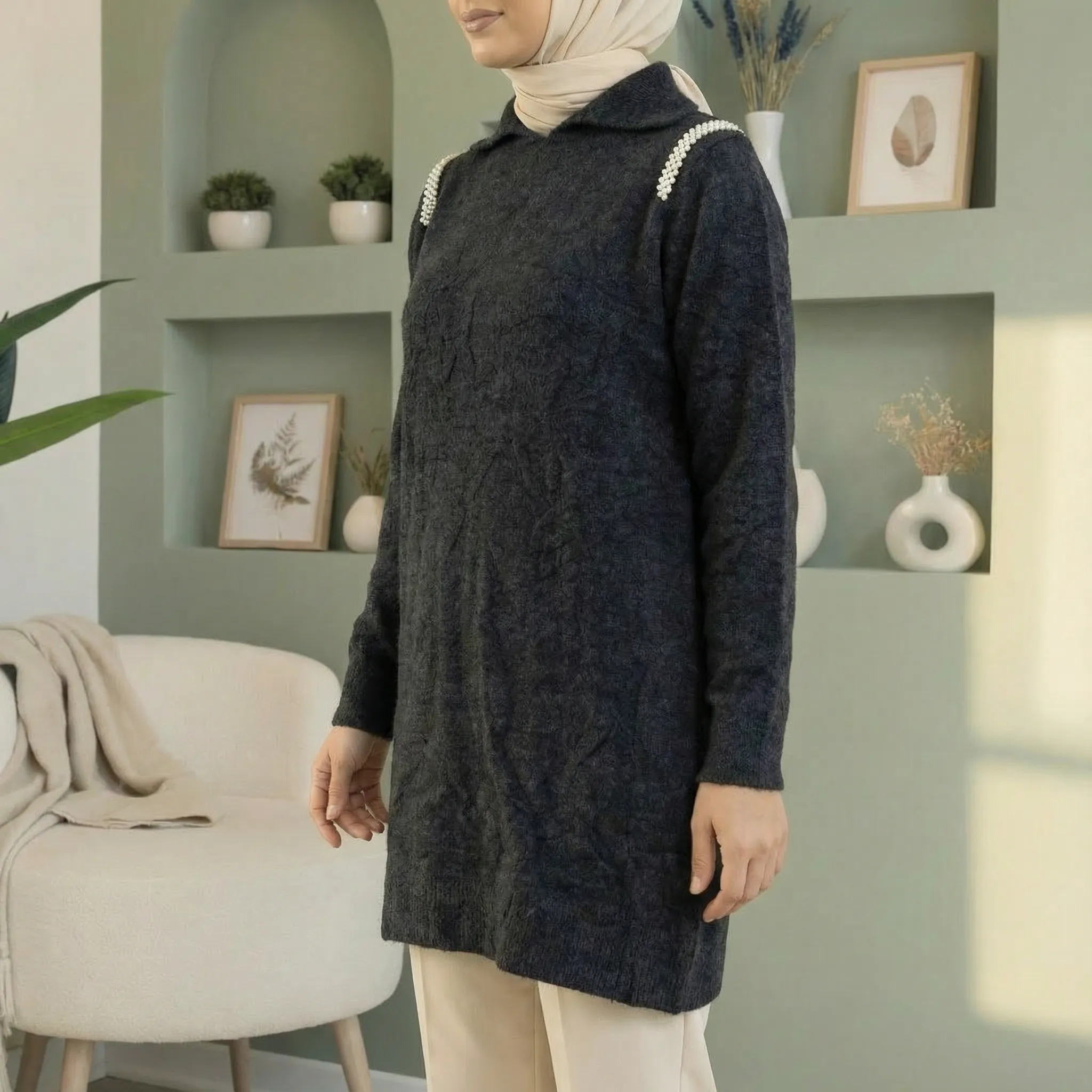 SoftLina Yumoş Kazak - SİYAH