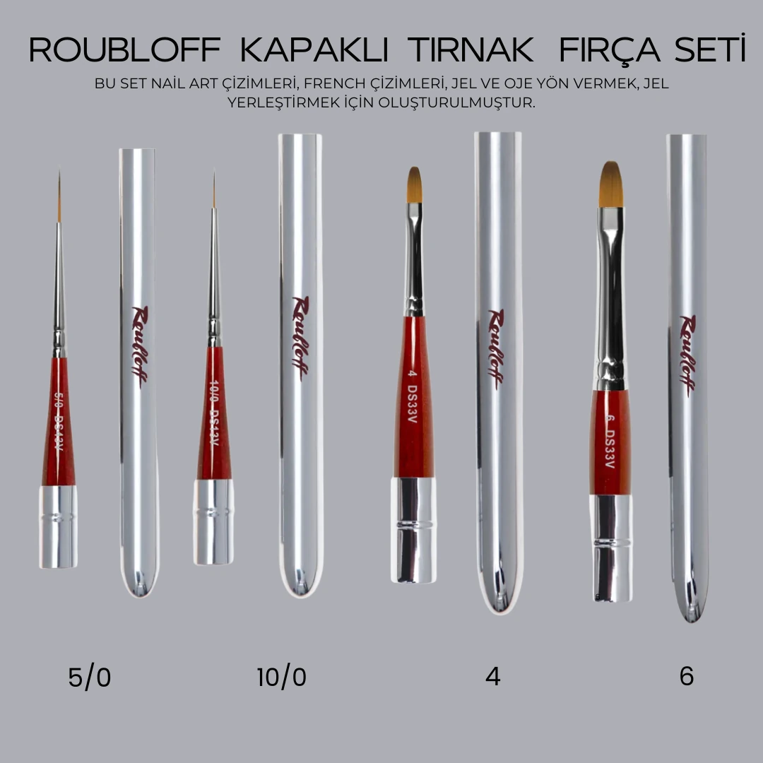 Roubloff Kapaklı Tırnak Fırça Seti 4lü