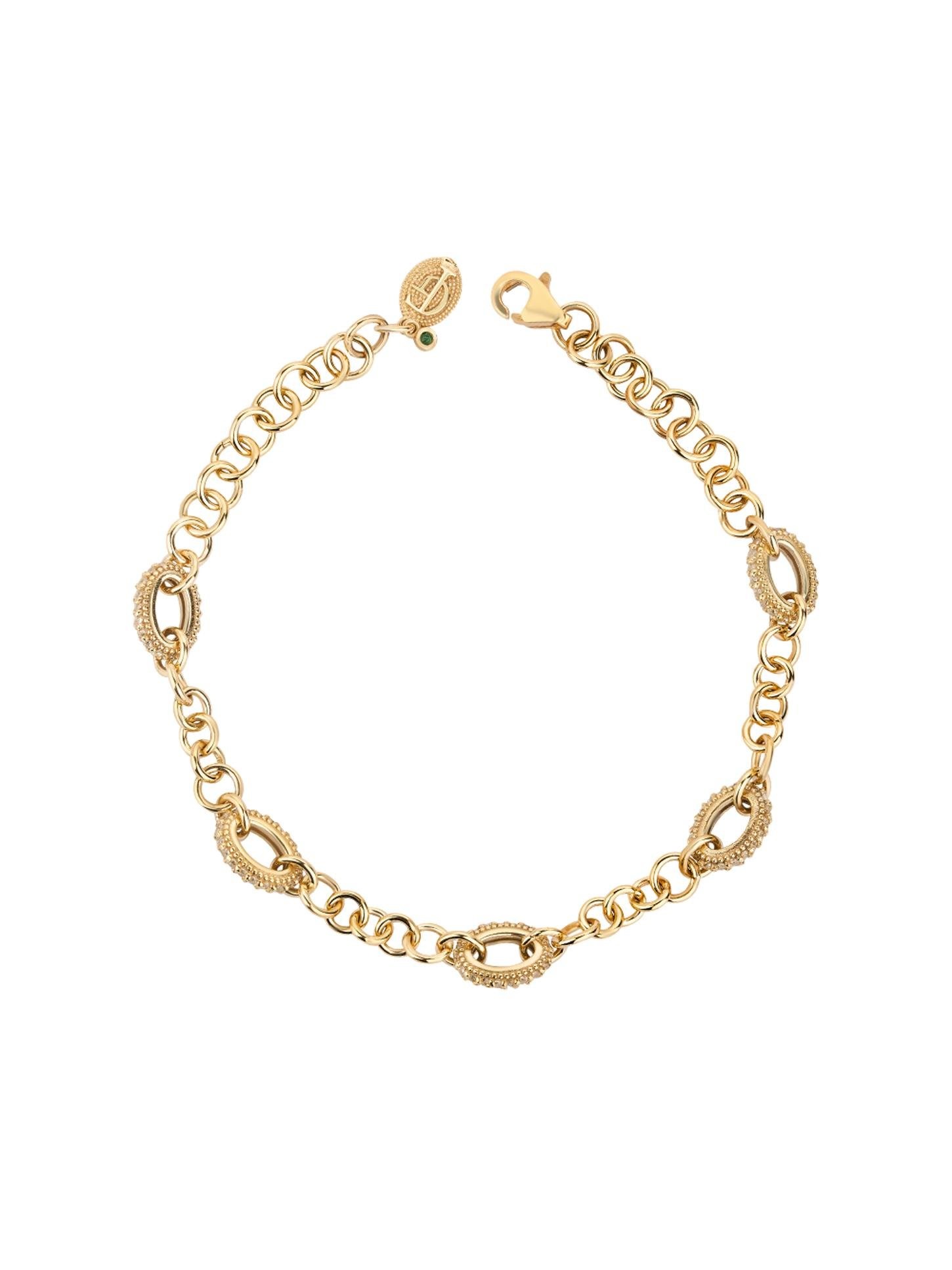 Chunky 5 Linked Gold Bracelet 14309