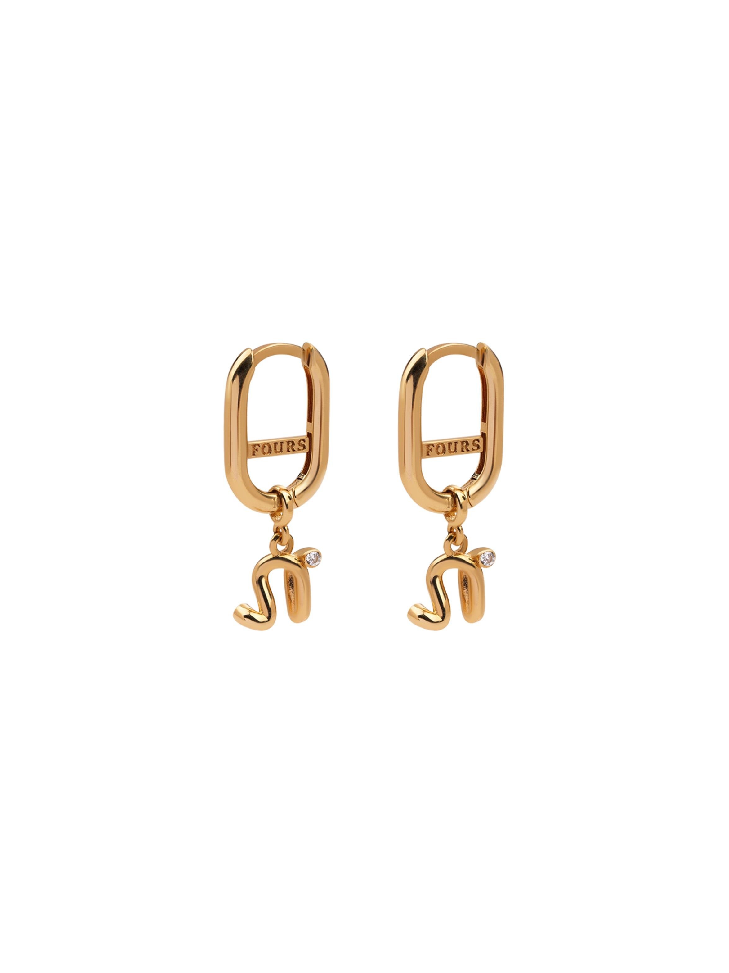 N Namepiece Charmed Gold Earring 18154