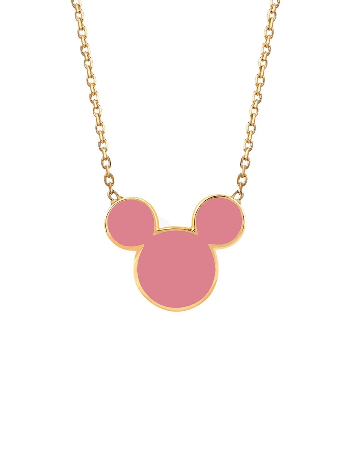 Pink Mini Micky Gold Necklace 14228