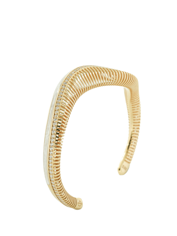 Ocean Wave Marble Gold Bangle 18242