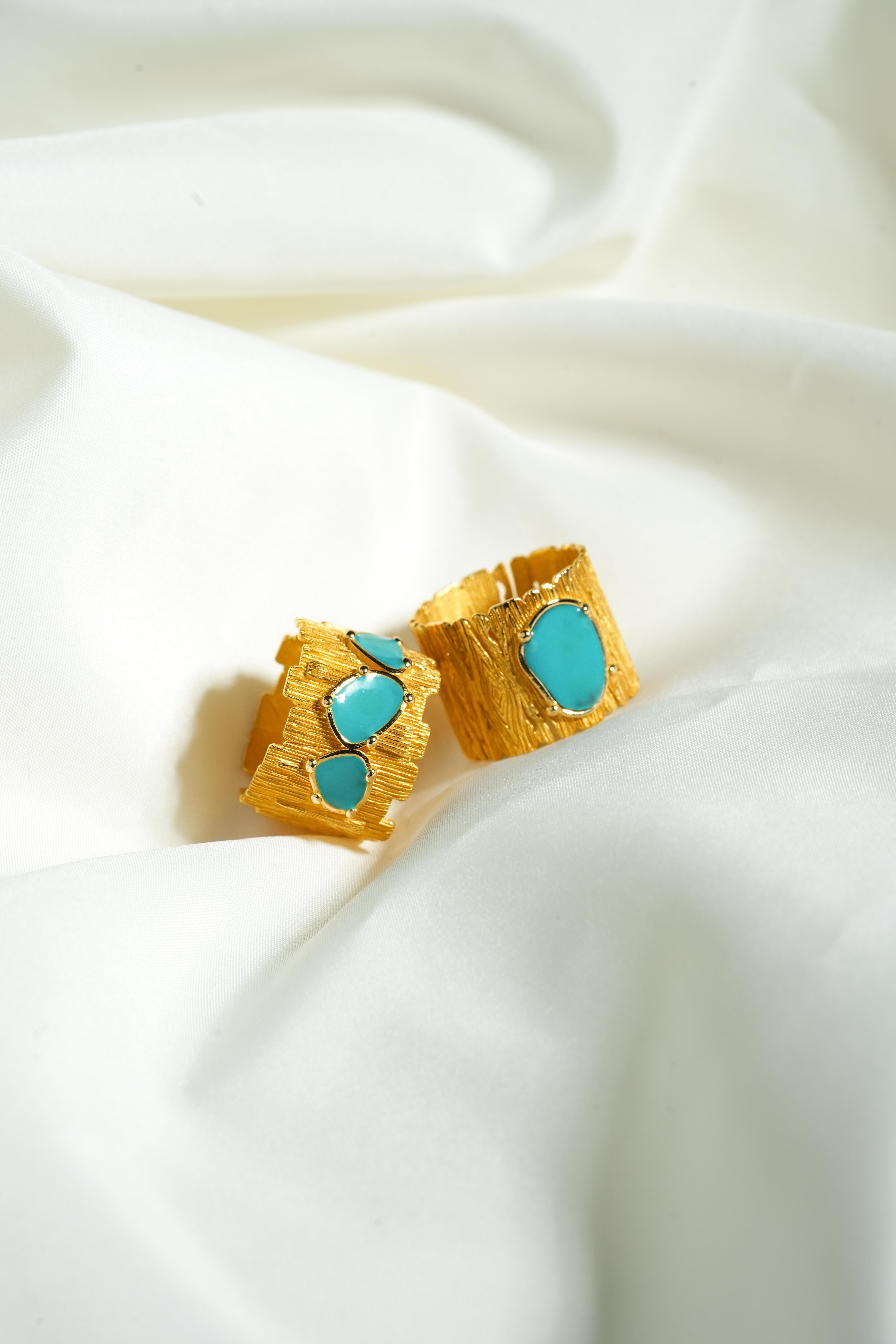 Vintage Triple Gilded Oceanic Ring 18252