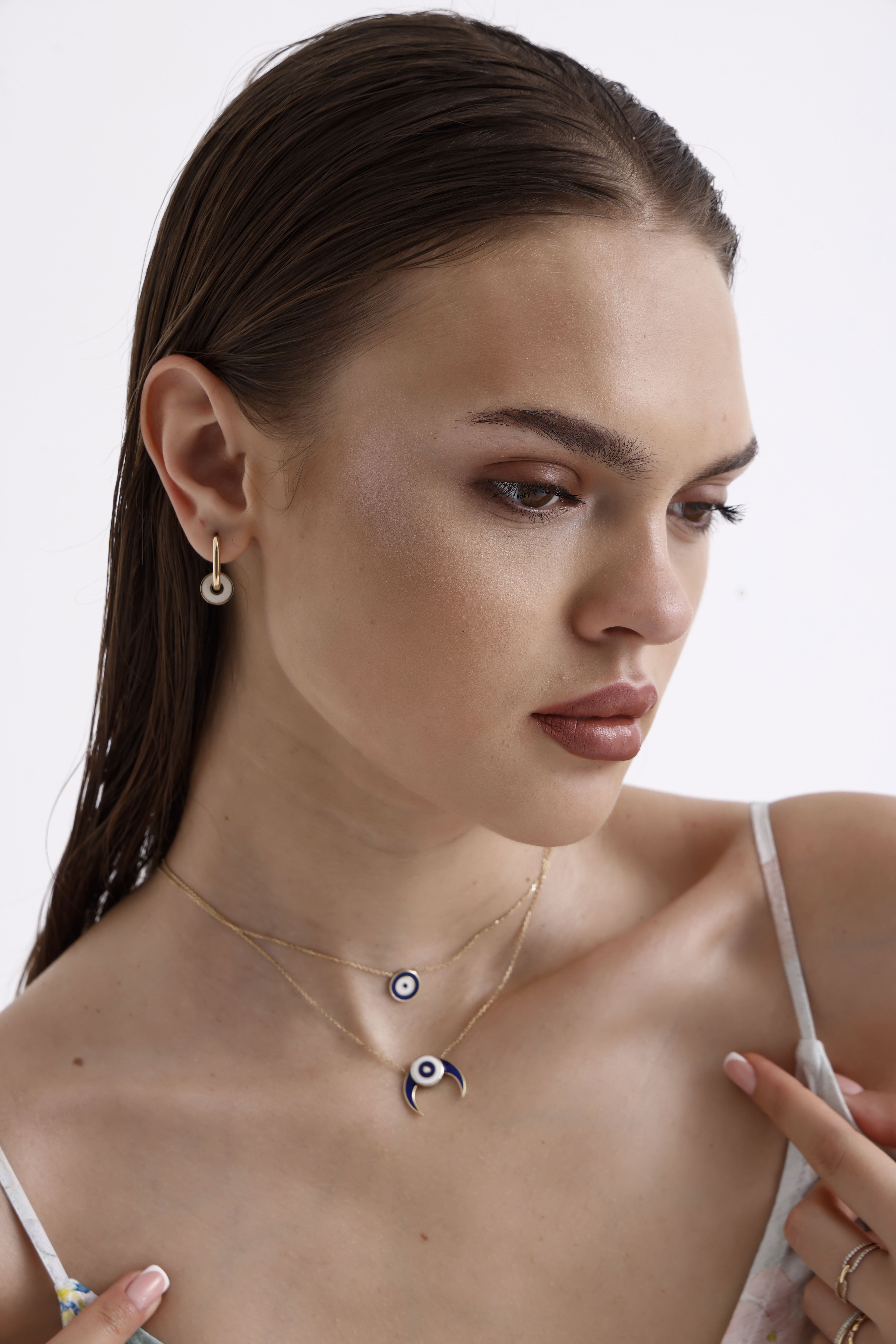 Navy Luna Gold Necklace 14249