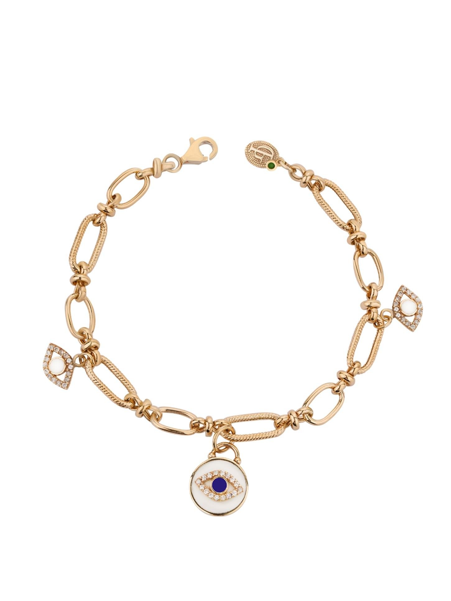 Majestic Eye Charmed Gold Bracelet 14318