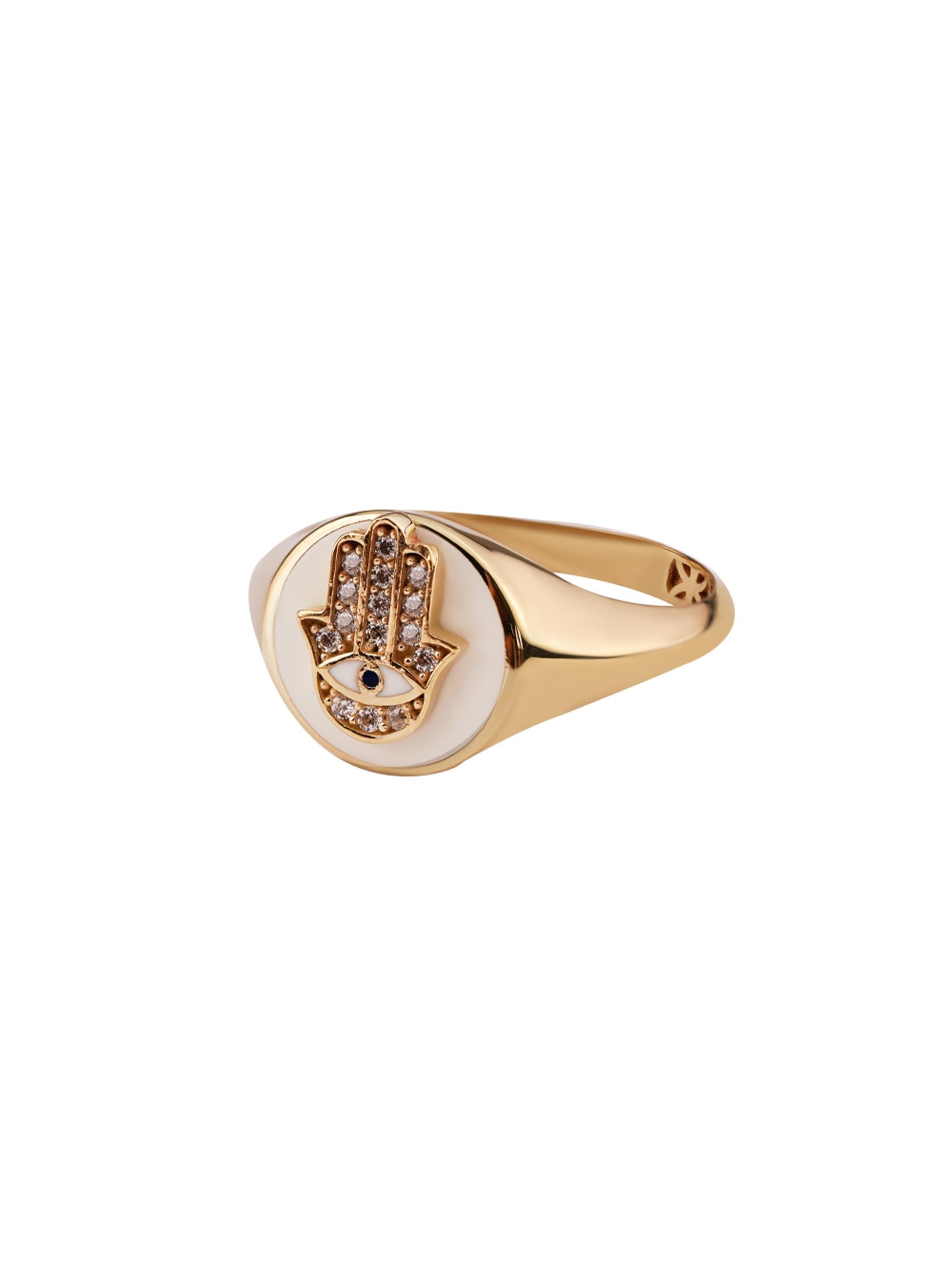 Majestic Hamsa Gold Ring W 14269