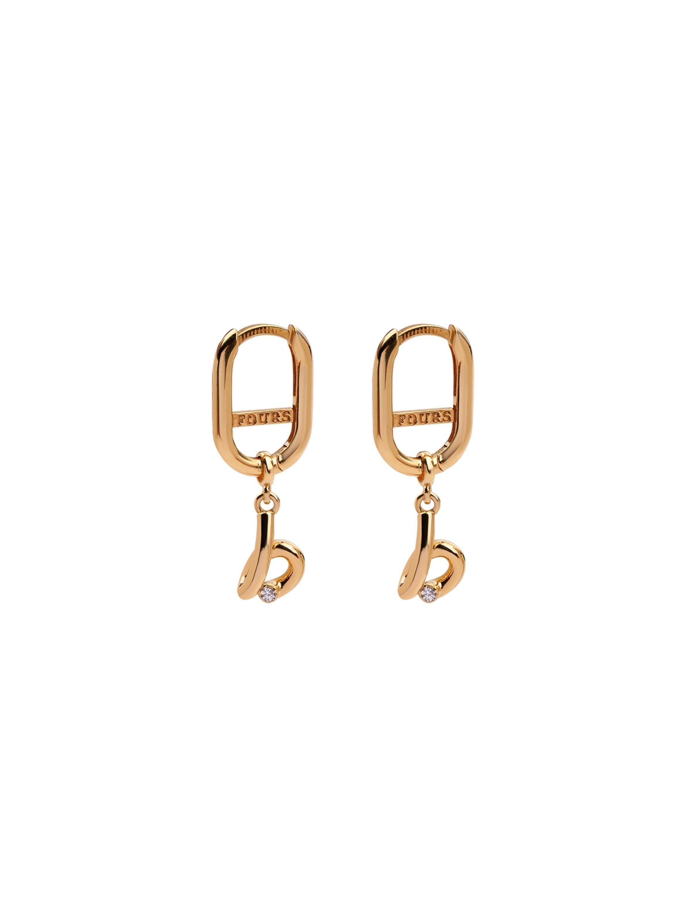 B Namepiece Charmed Gold Earring 18157