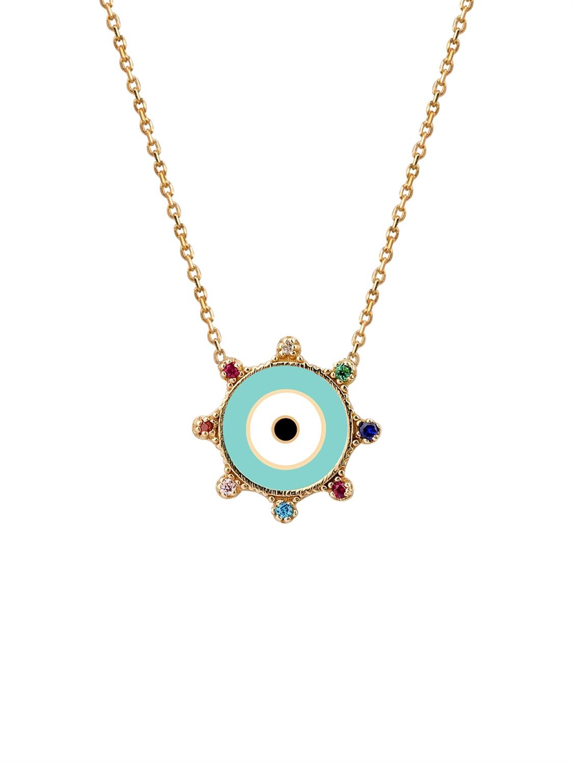 Eyeball Gold Necklace 14204