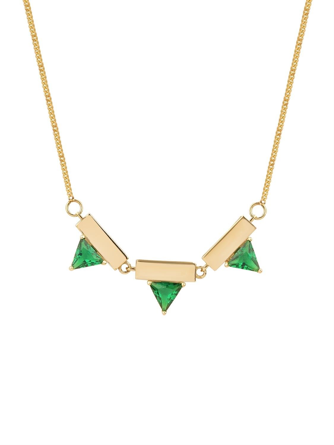 Green Zirconia Highland Gold Necklace 14252