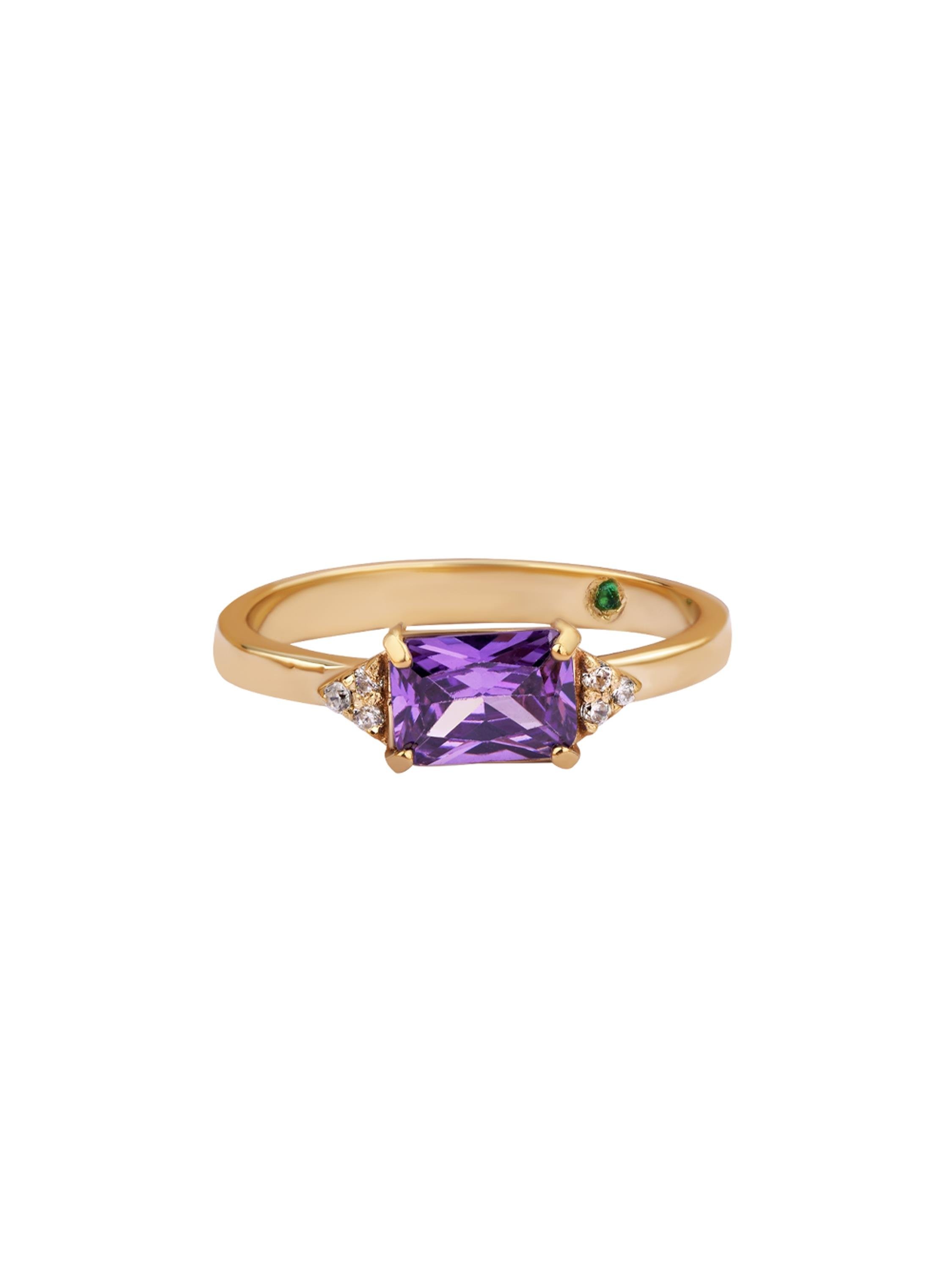 Purple Elegance Gold Ring 14288