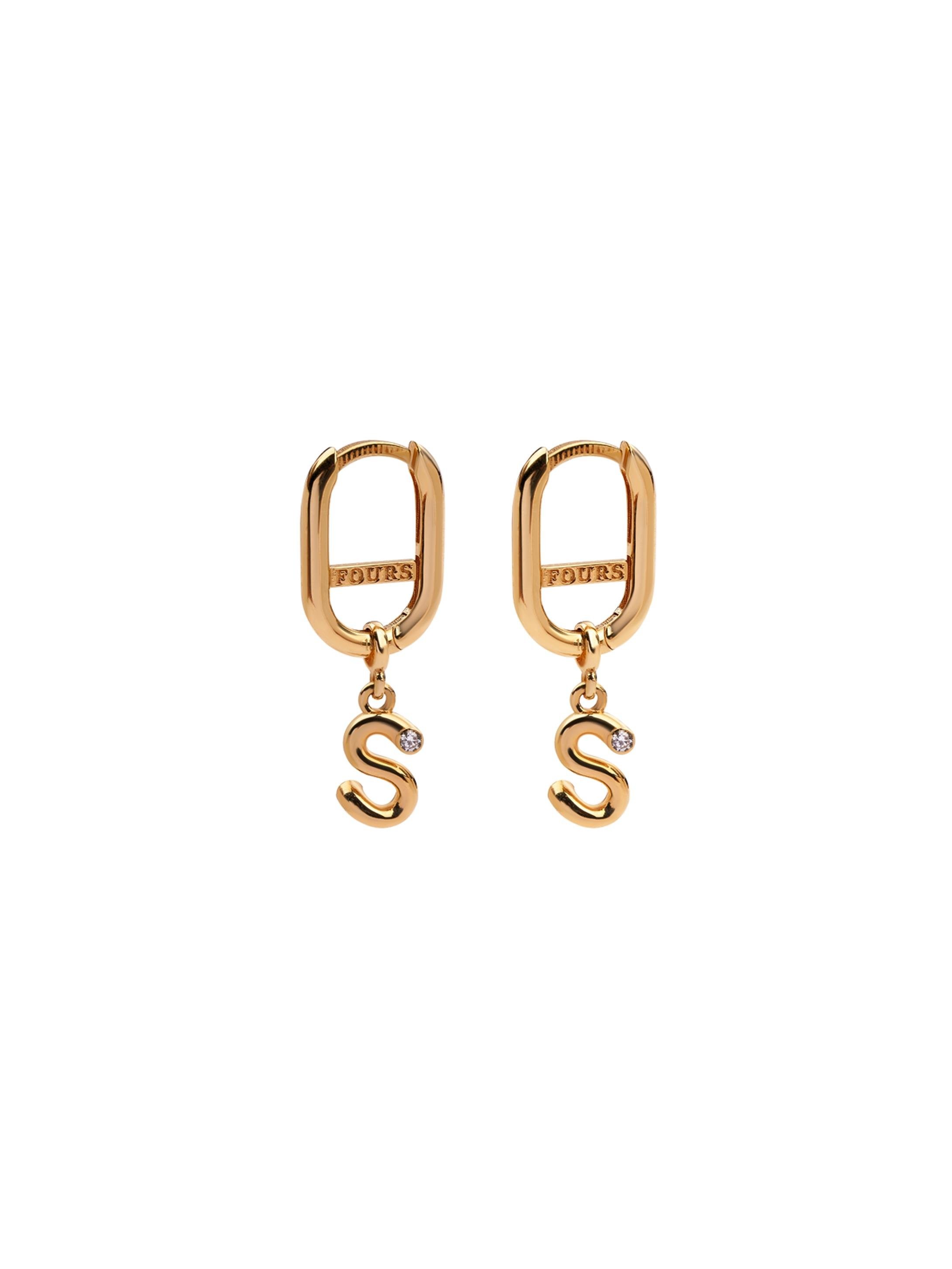 S Namepiece Charmed Gold Earring 18151