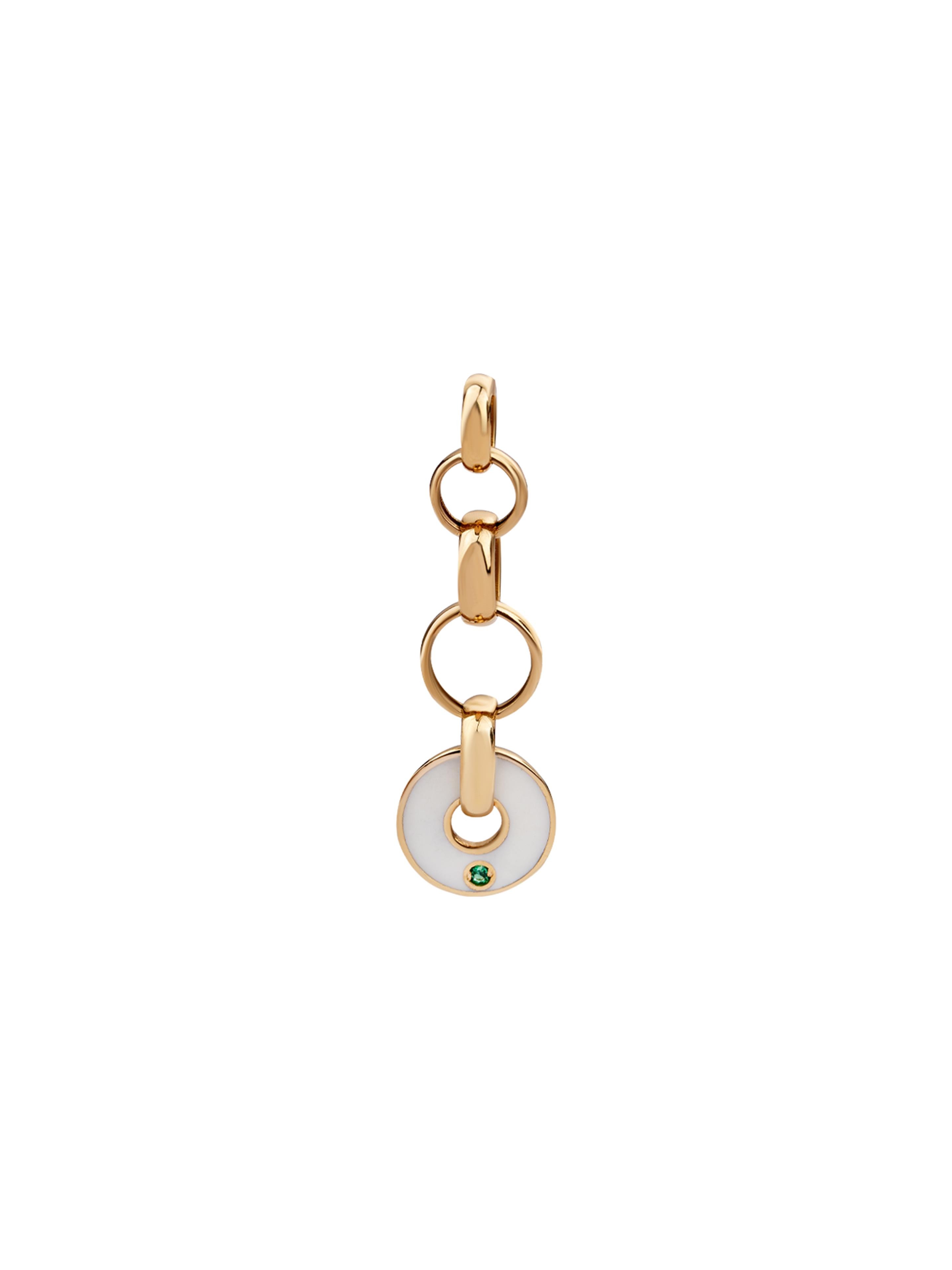 White Wheel of Fortune Gold Charm 18131