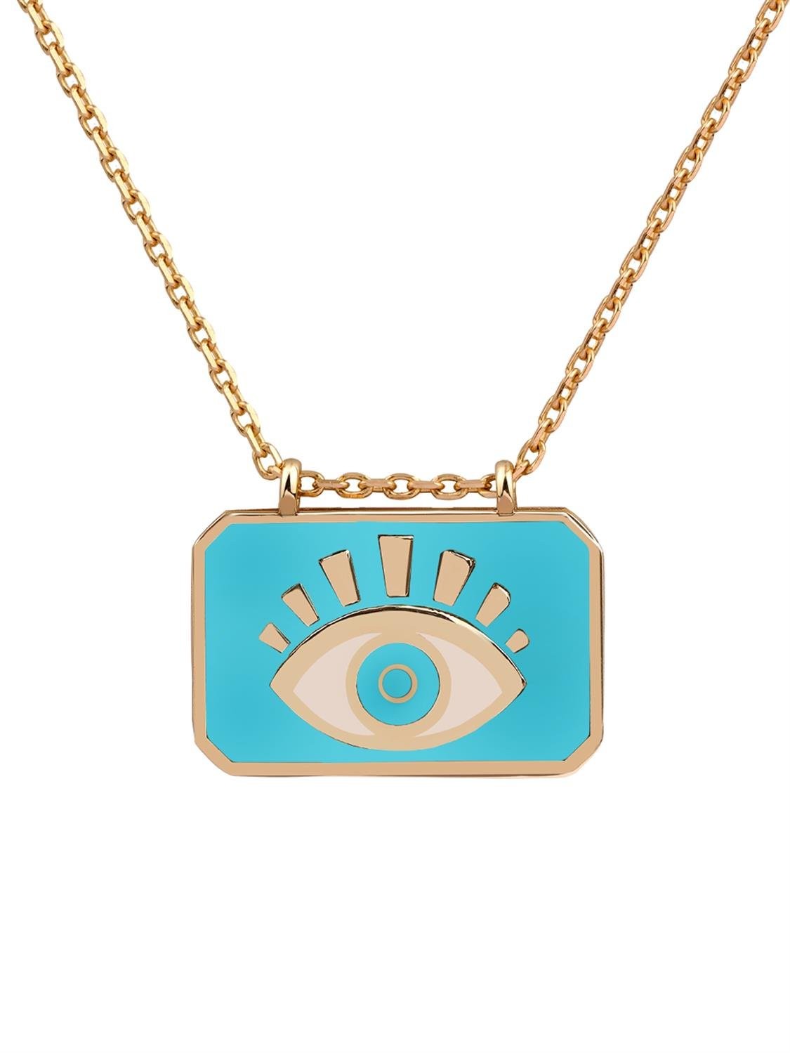 Gazing Eye Badge Gold Necklace 14206