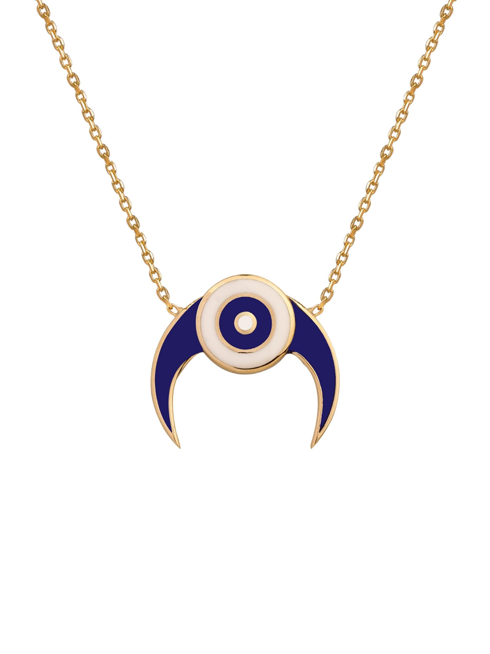 Navy Luna Gold Necklace 14249