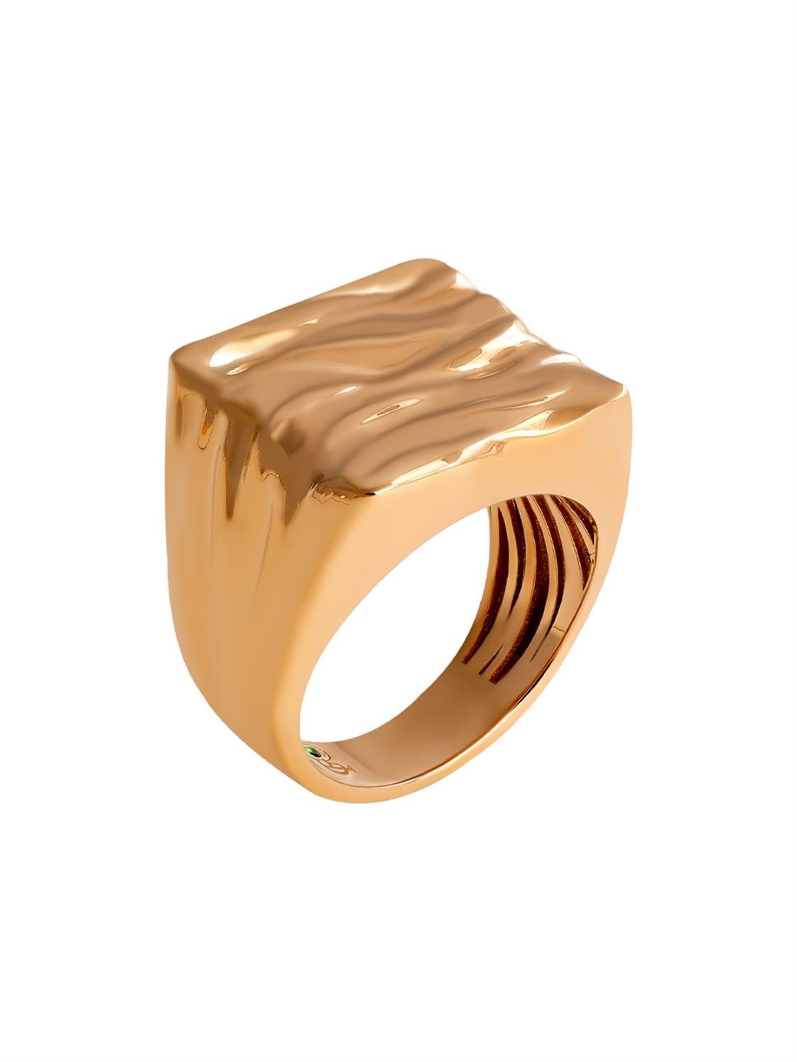 Aqua Wave Nugget Gold Ring 18009