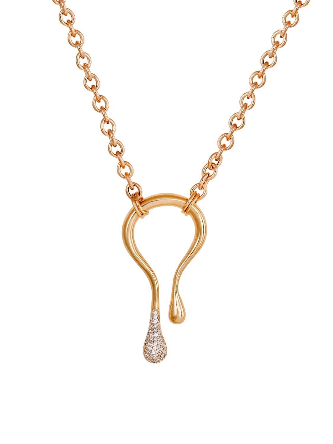 Aqua Drop Gold Necklace 18060