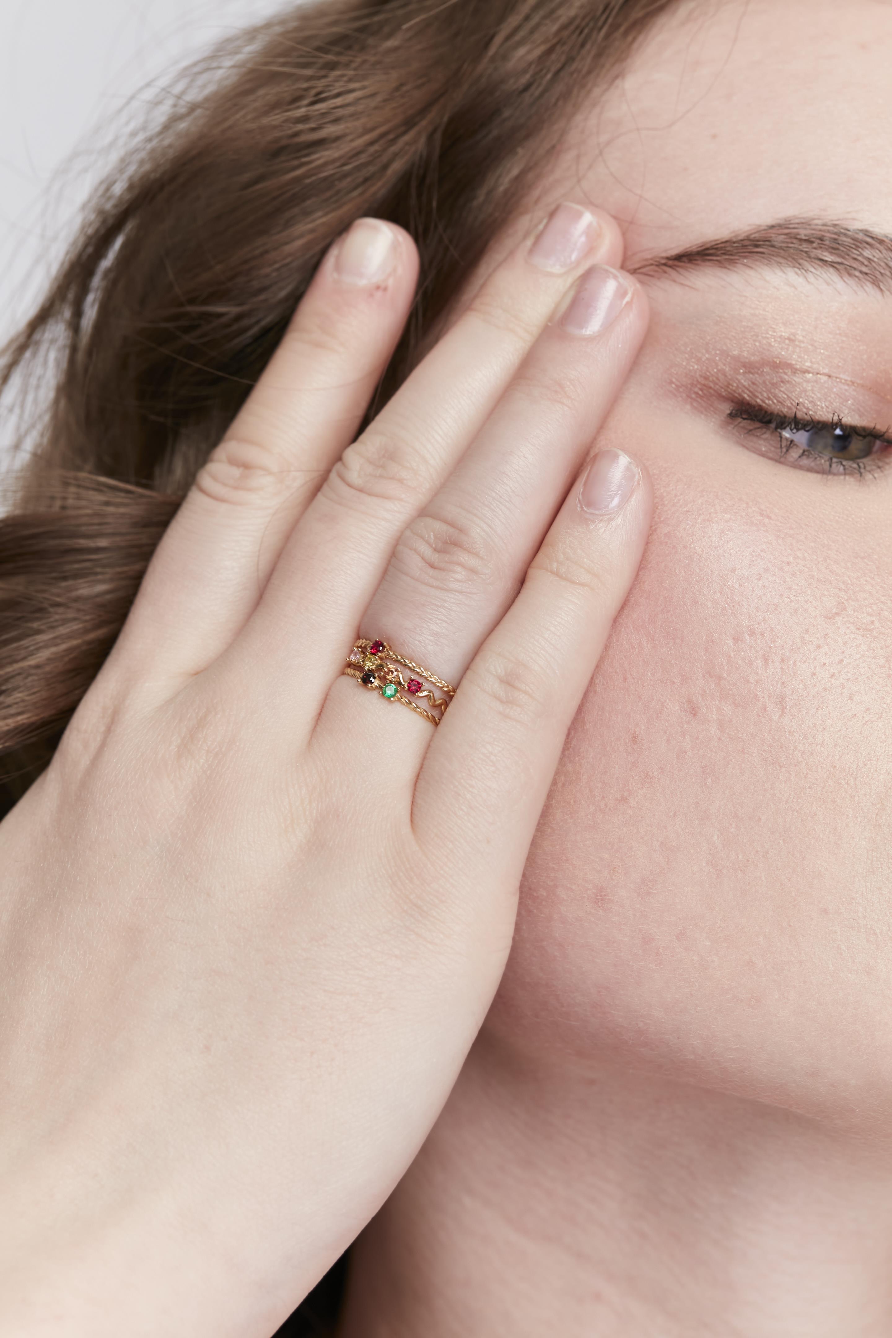 Woven Pink Bliss Gold Ring 18221