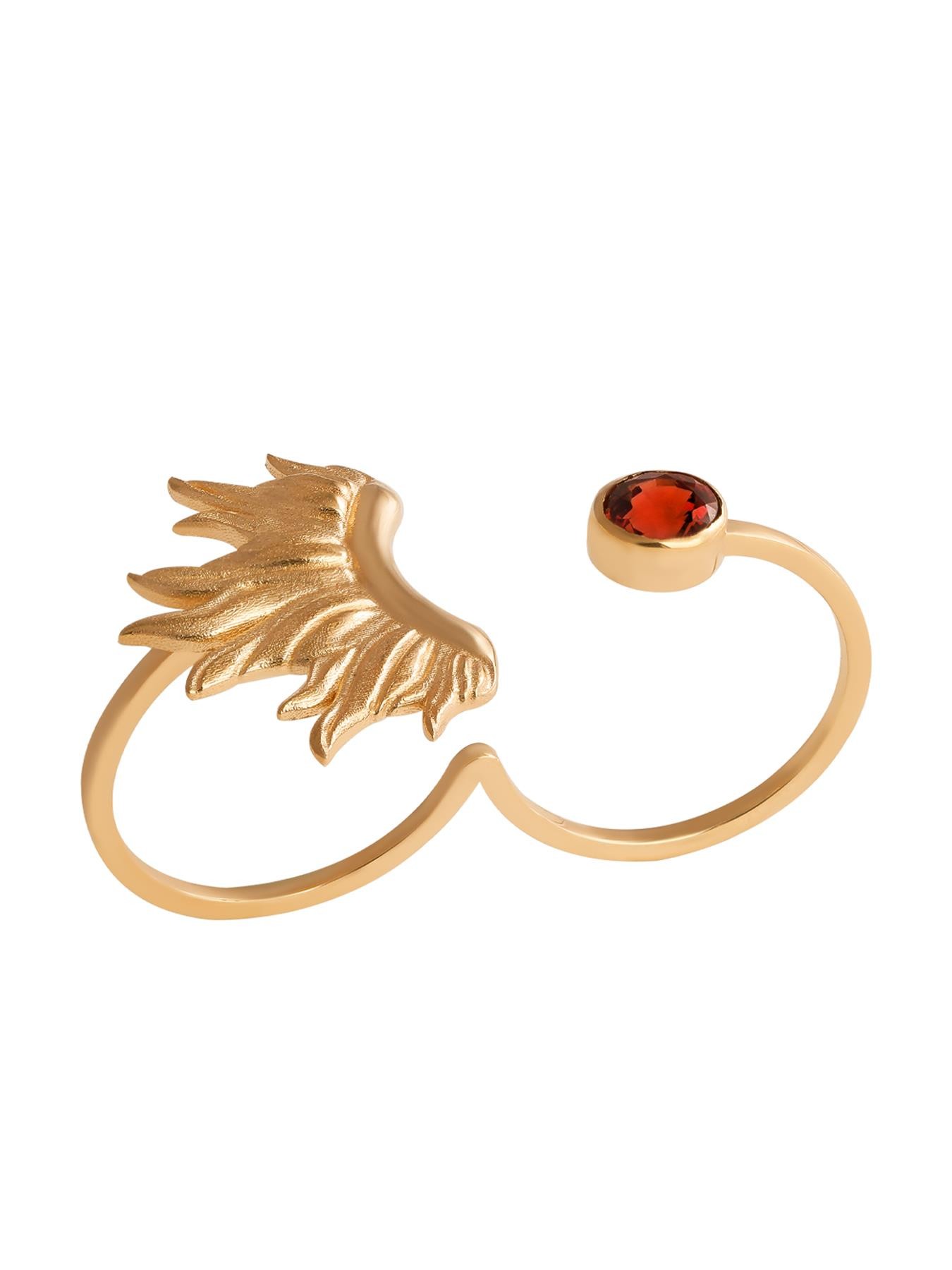 Blaze Flame Double Gold Ring 18042