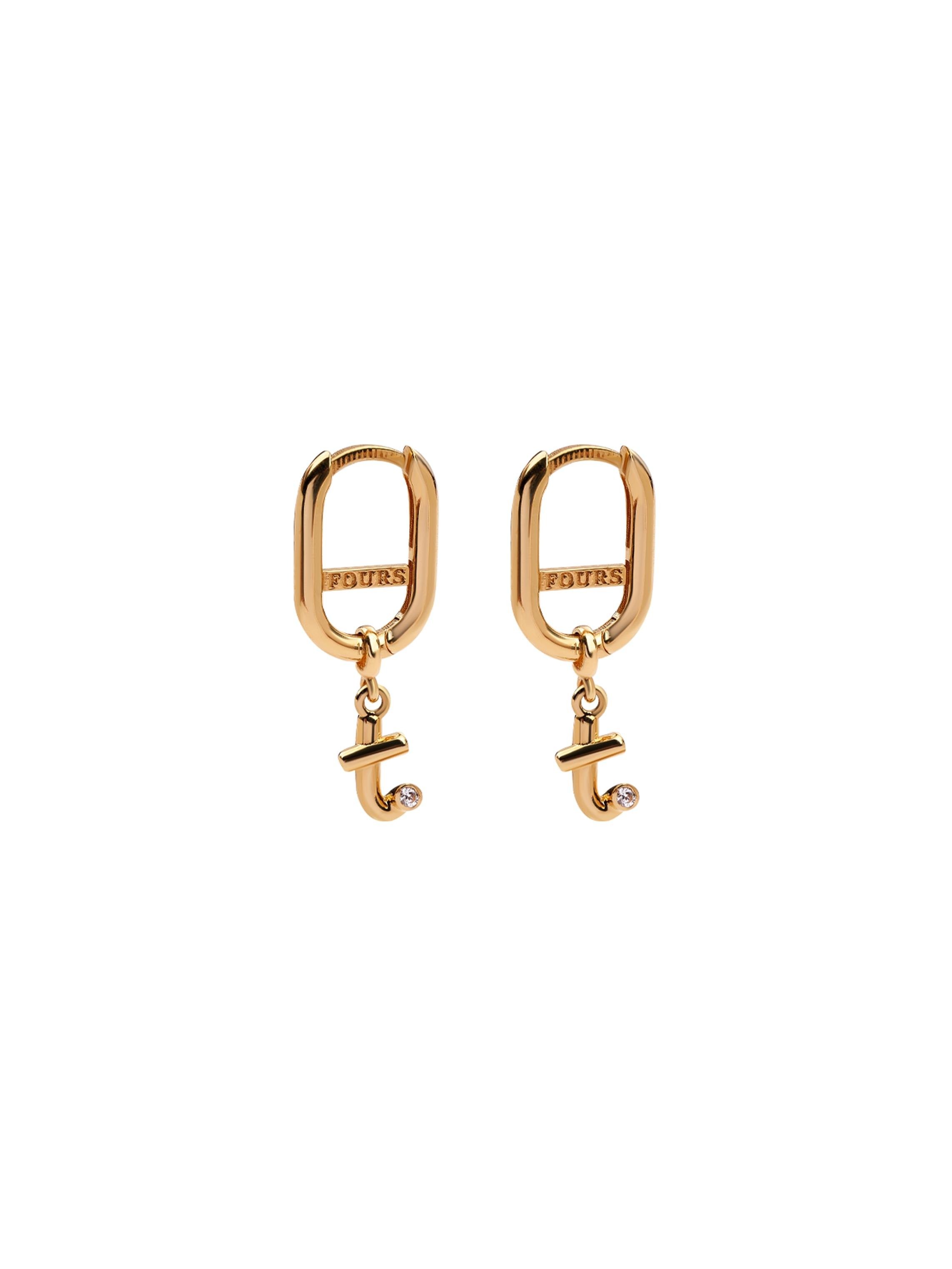 T Namepiece Charmed Gold Earring 18168