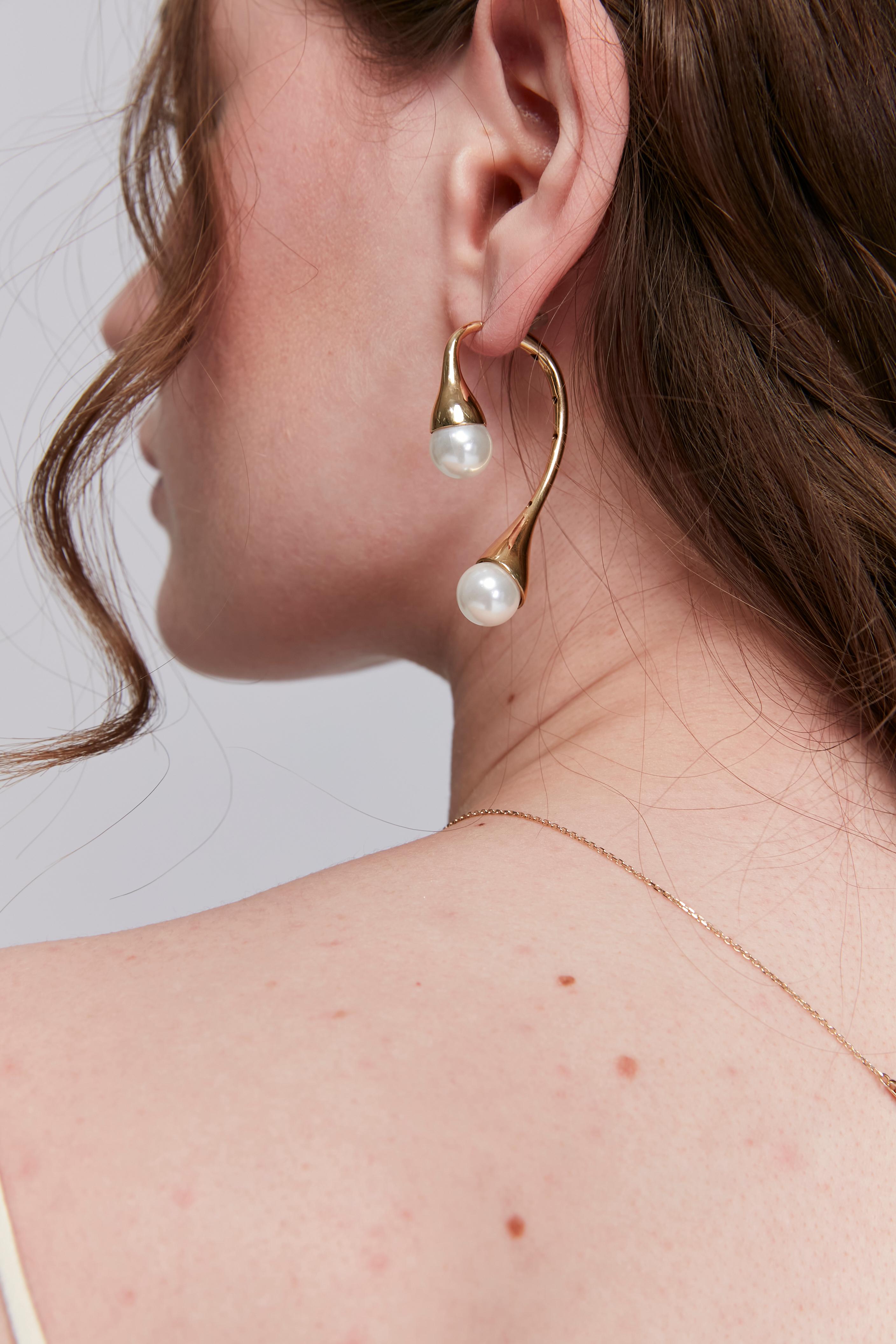 Casual Pearl Two-in-One Gold Earring 18144