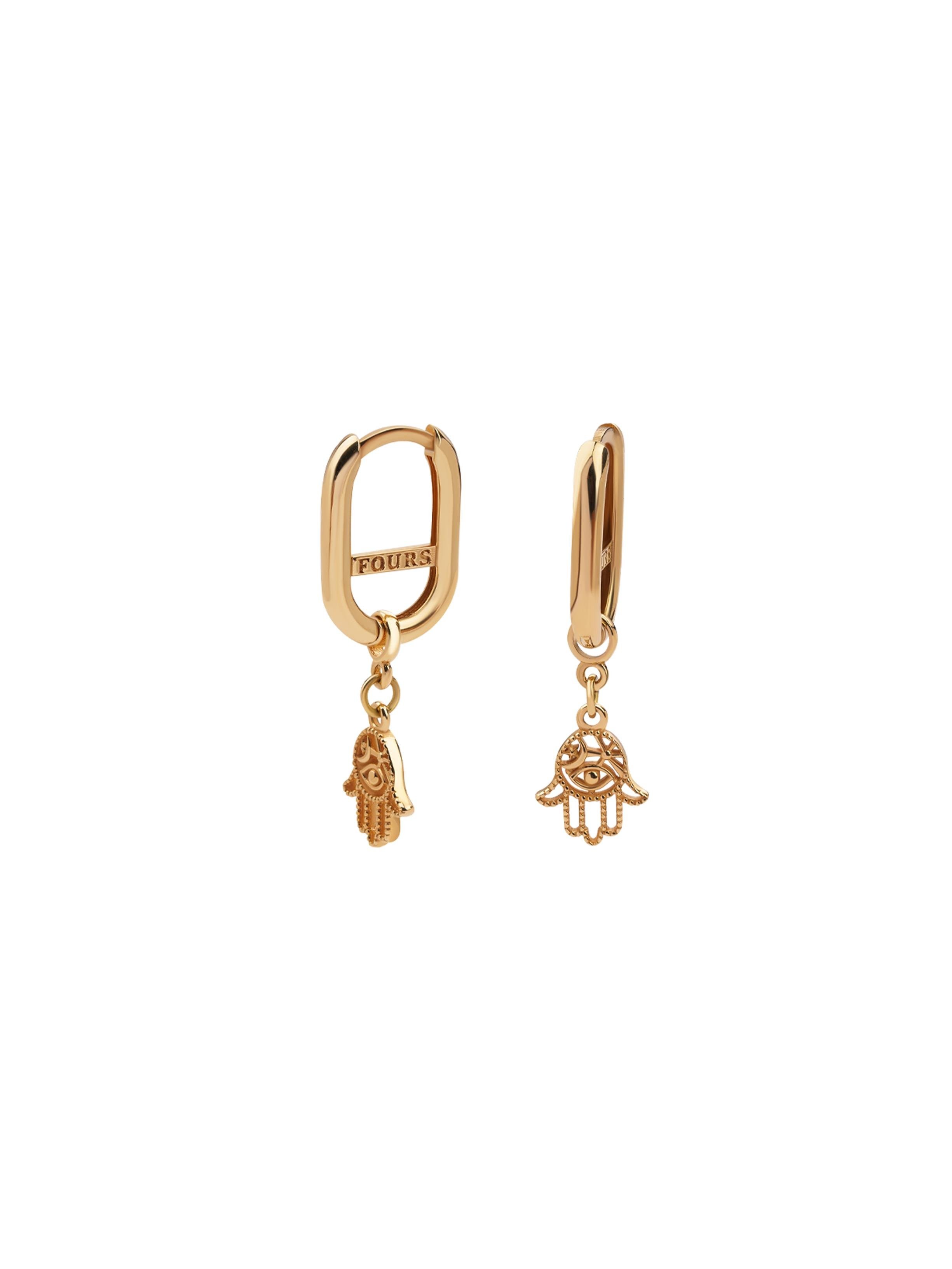 Hamsa Chamed Gold Earring 18180