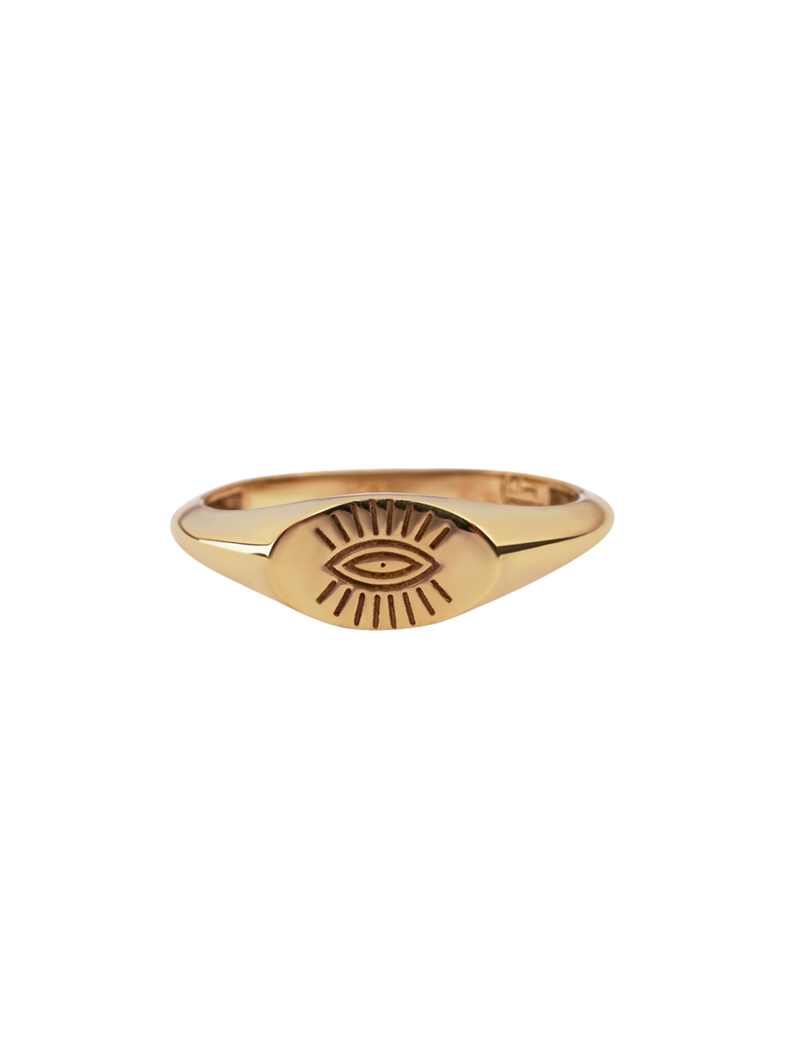 Eye Motif Gold Ring 14279