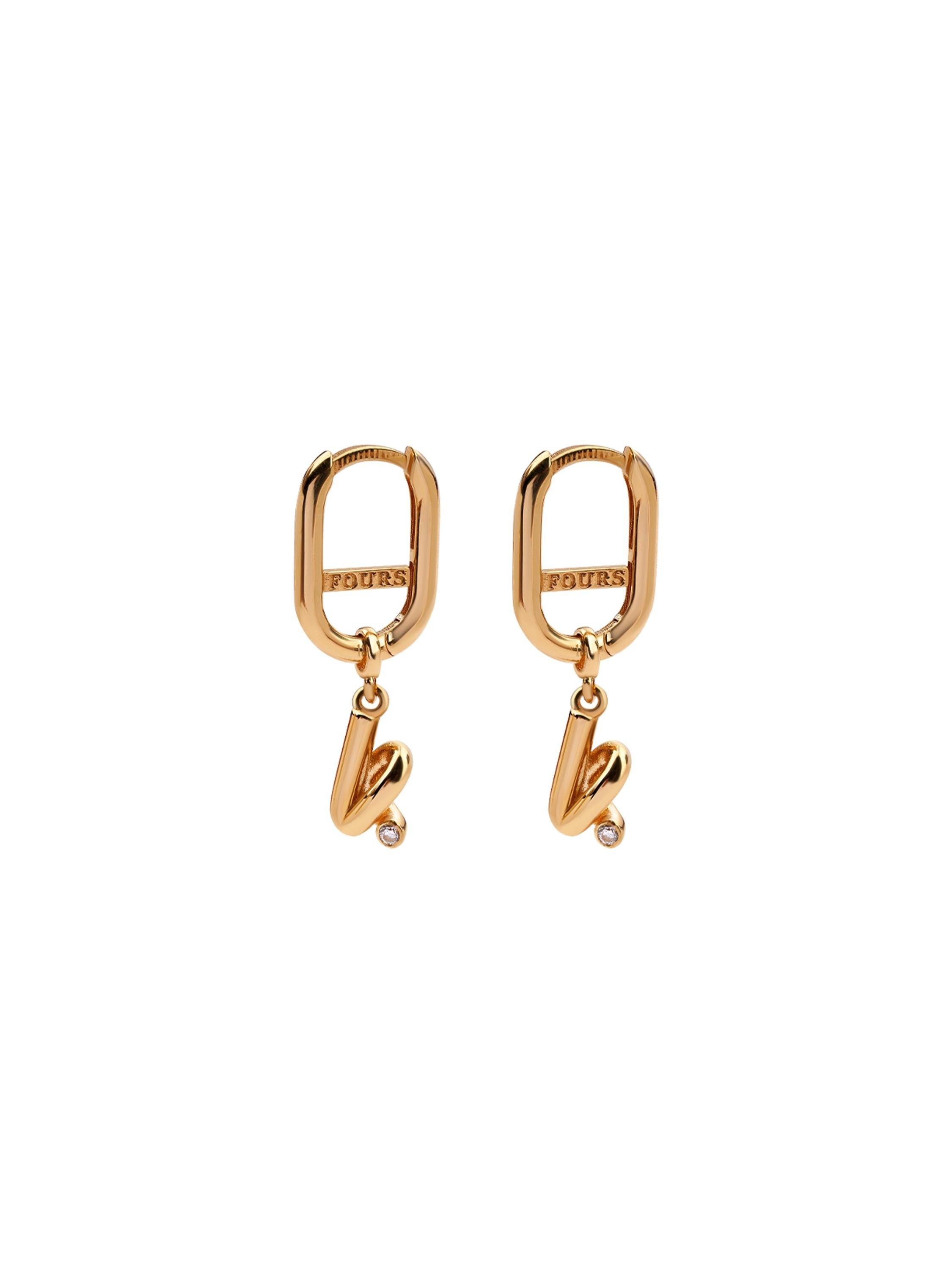 K Namepiece Charmed Gold Earring 18161